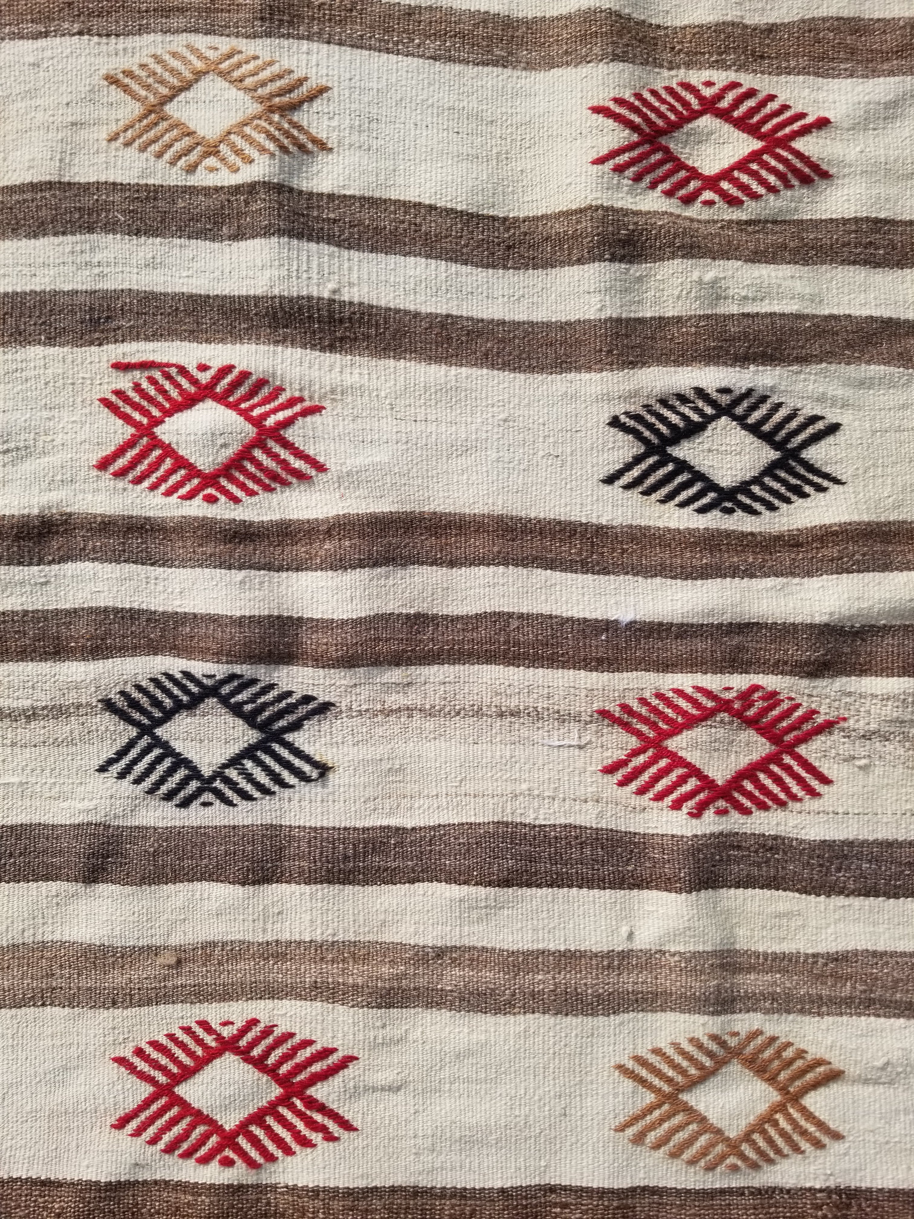Vintage Traditional Handmade Mexican Zapotec Wool Kilim Rug 187x101cms