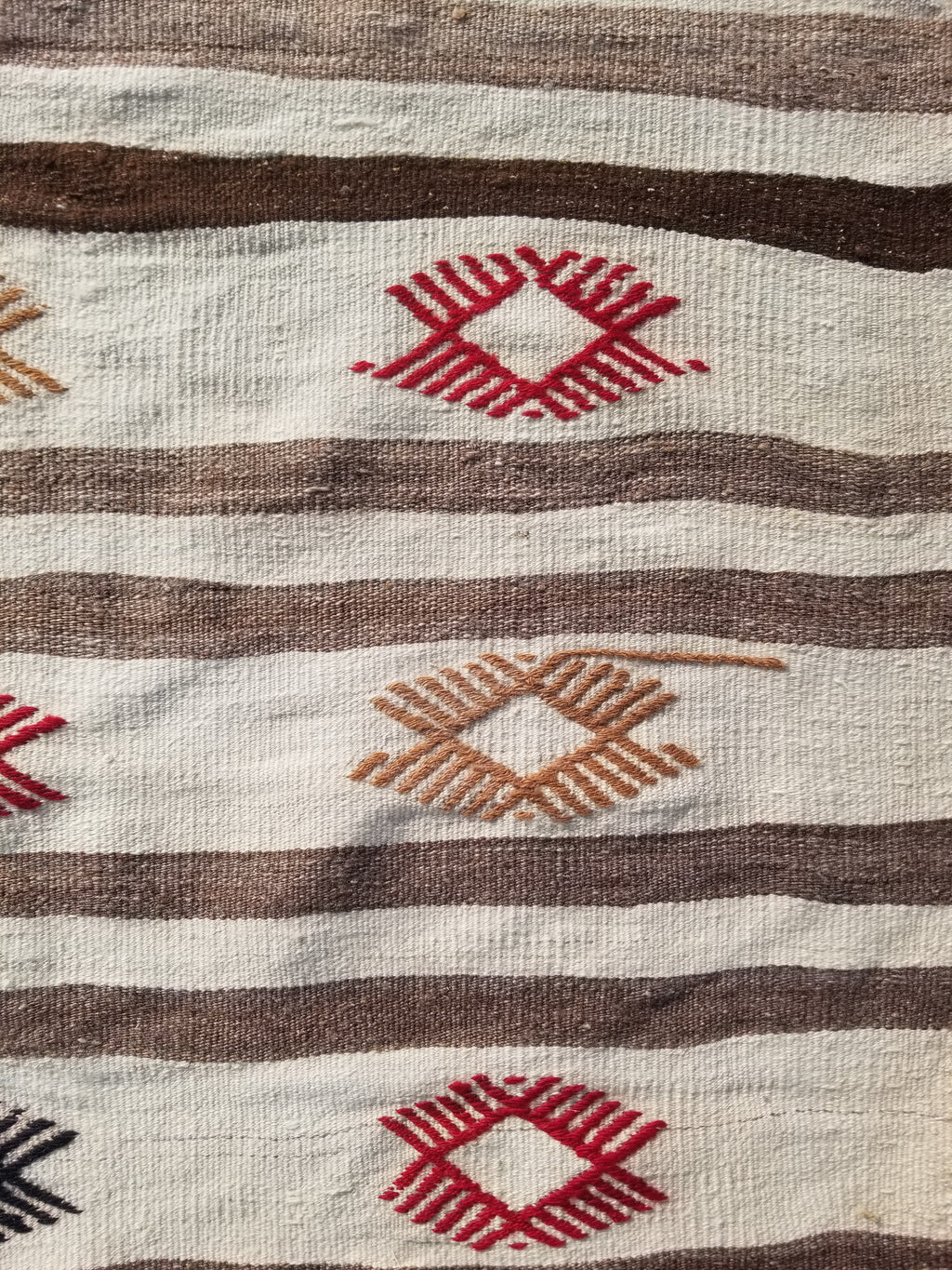Vintage Traditional Handmade Mexican Zapotec Wool Kilim Rug 187x101cms