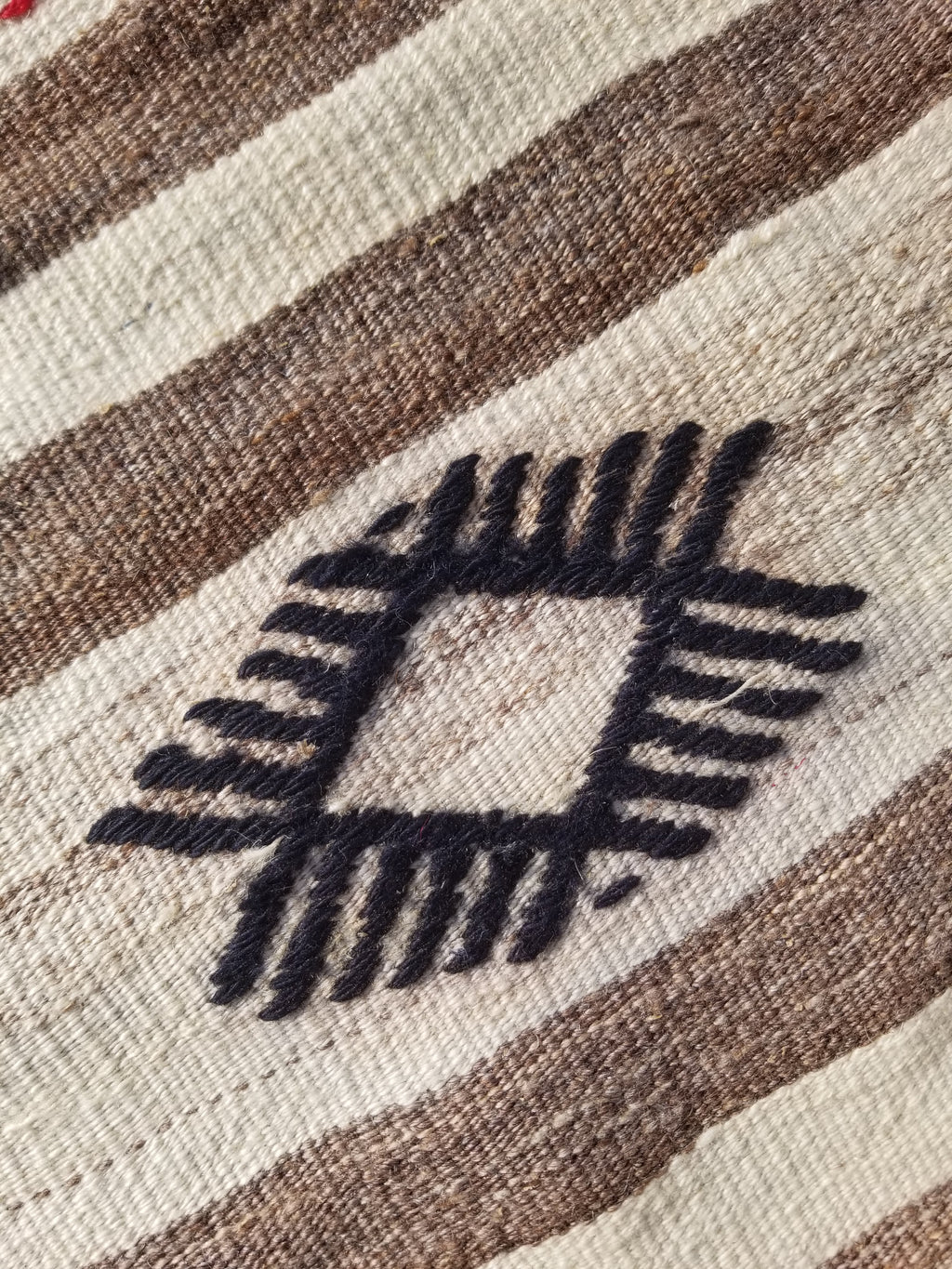 Vintage Traditional Handmade Mexican Zapotec Wool Kilim Rug 187x101cms