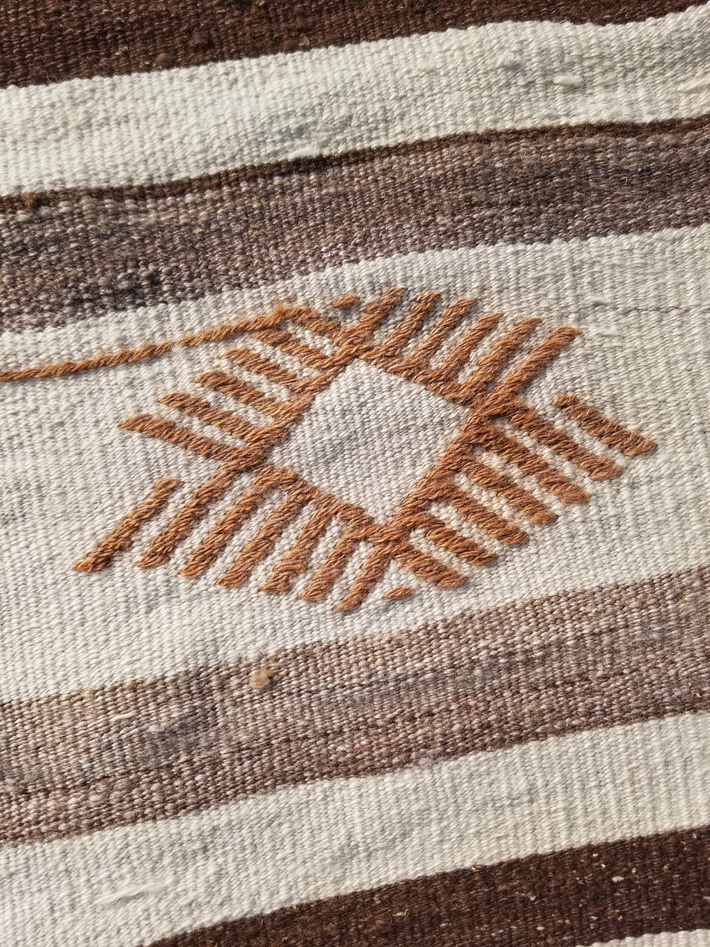 Vintage Traditional Handmade Mexican Zapotec Wool Kilim Rug 187x101cms