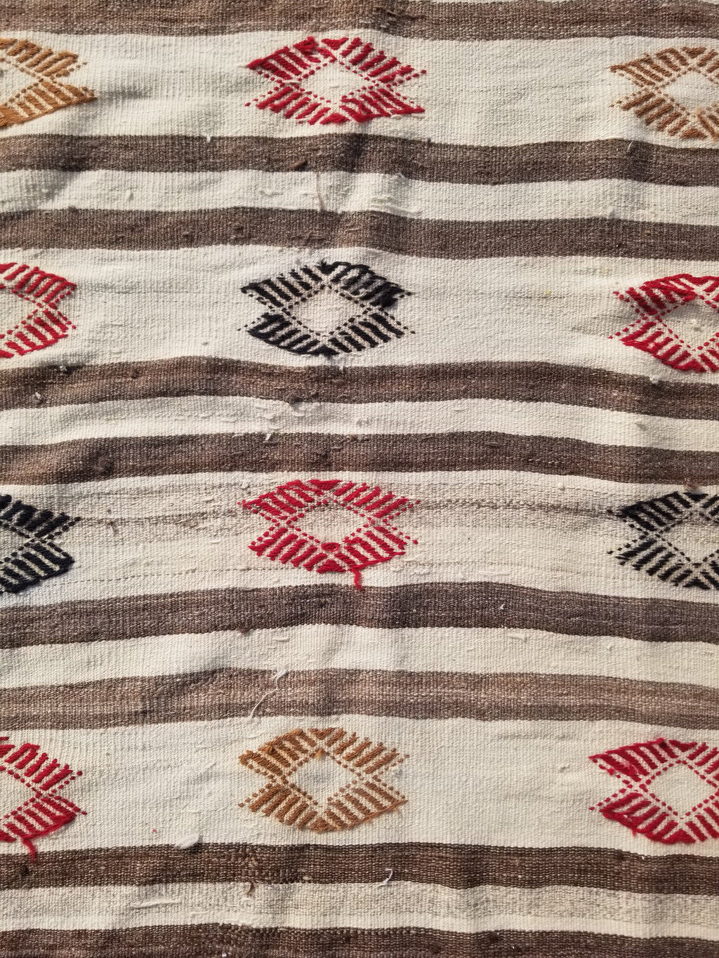 Vintage Traditional Handmade Mexican Zapotec Wool Kilim Rug 187x101cms