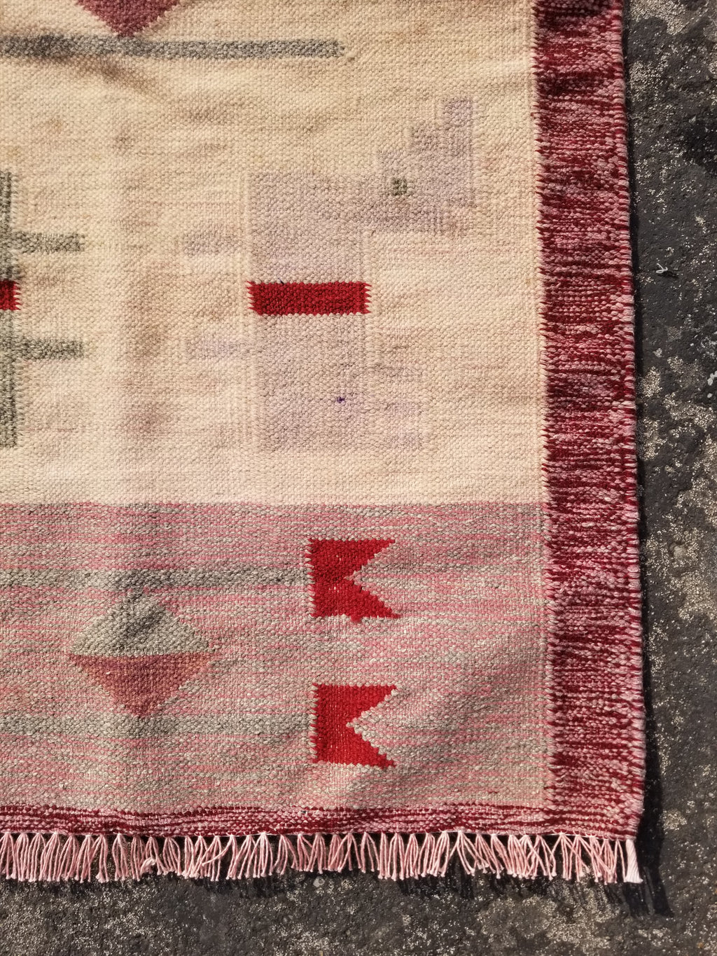 Vintage Traditional Handmade Southwestern Flatweave Wool Kilim Rug 121x72cms