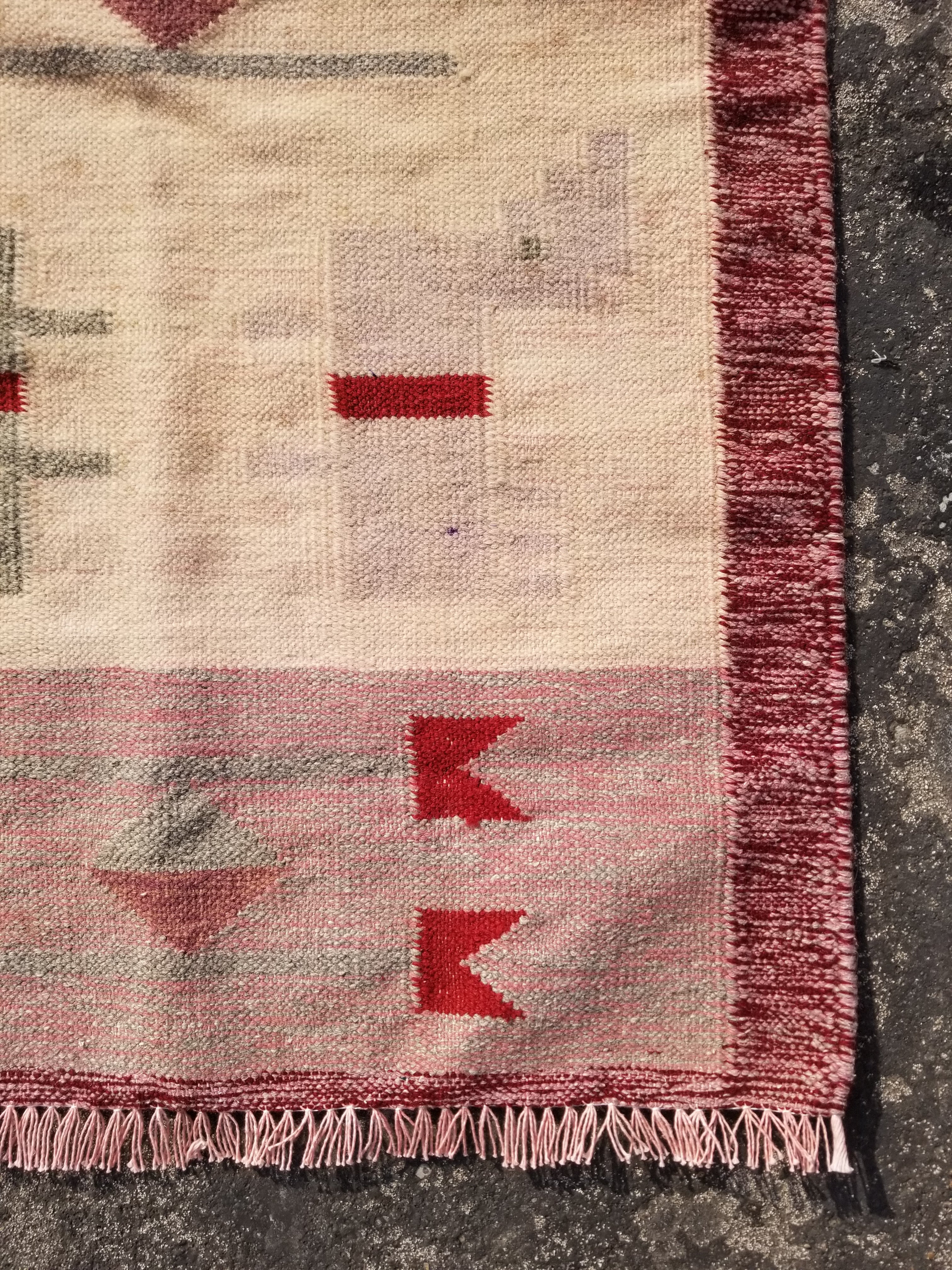 Vintage Traditional Handmade Southwestern Flatweave Wool Kilim Rug 121x72cms