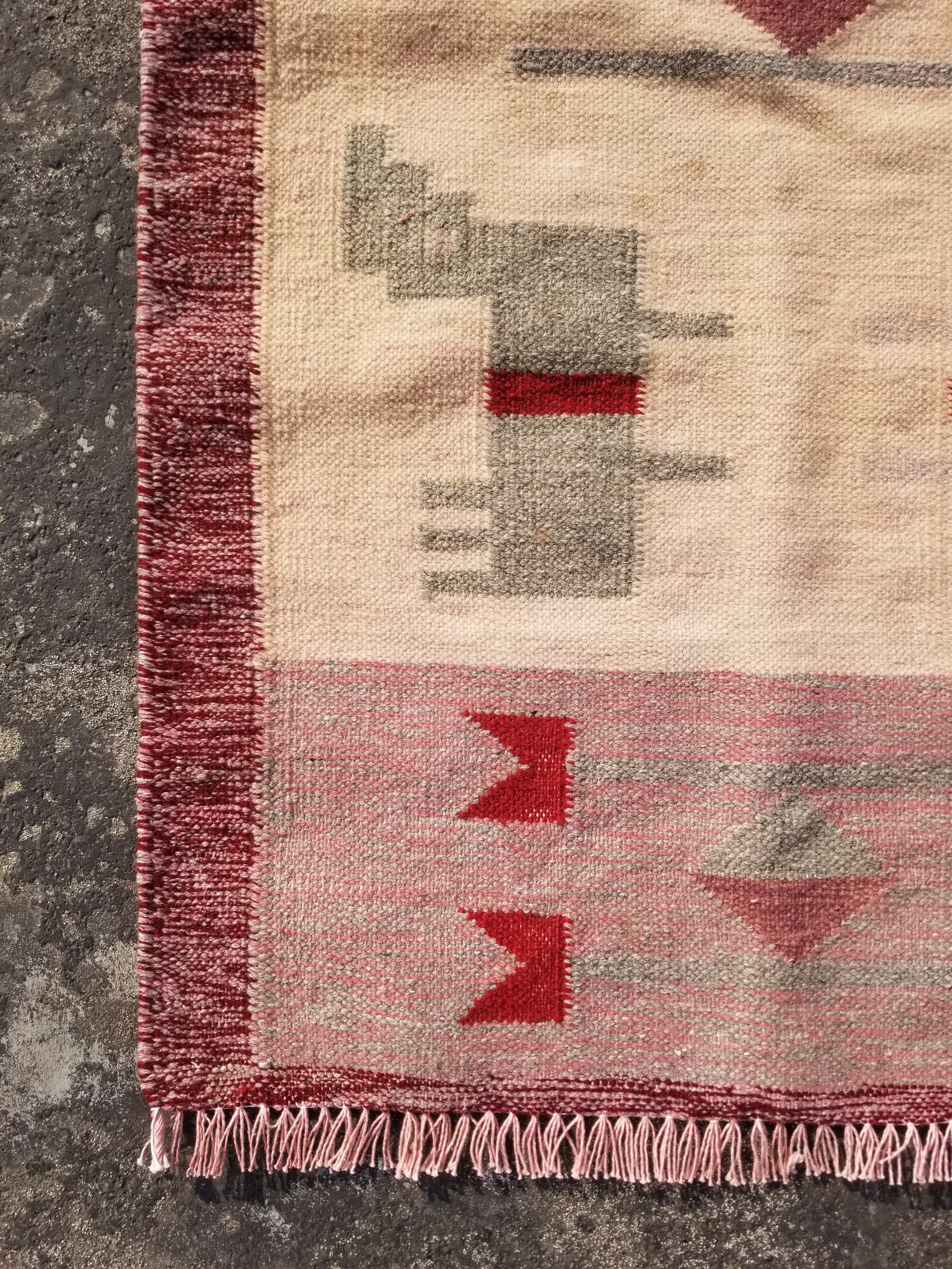 Vintage Traditional Handmade Southwestern Flatweave Wool Kilim Rug 121x72cms