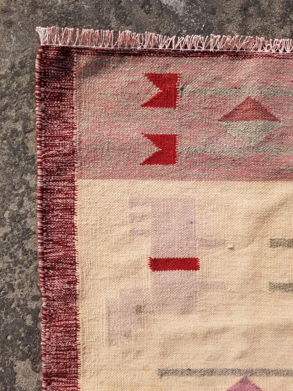 Vintage Traditional Handmade Southwestern Flatweave Wool Kilim Rug 121x72cms