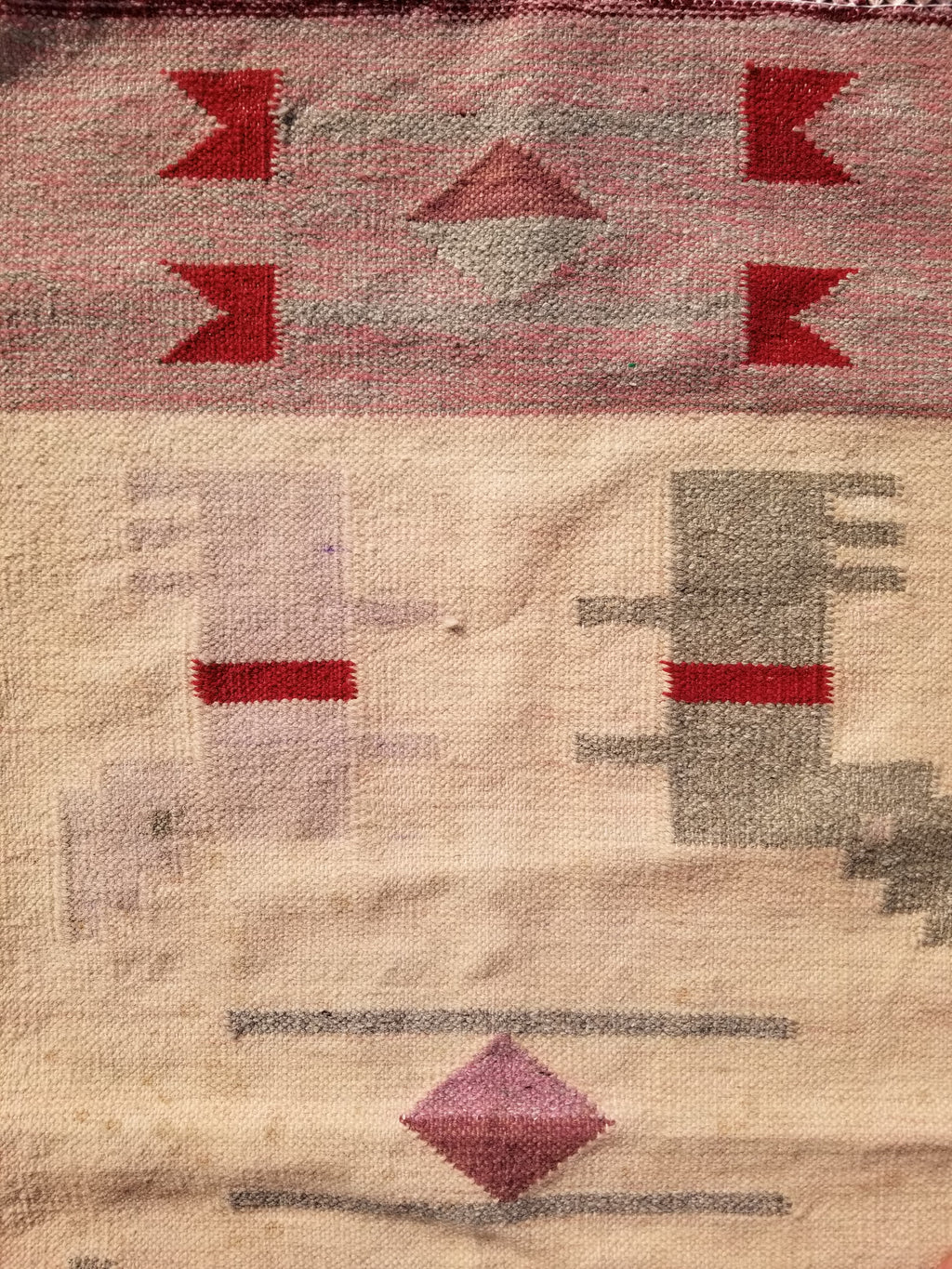 Vintage Traditional Handmade Southwestern Flatweave Wool Kilim Rug 121x72cms