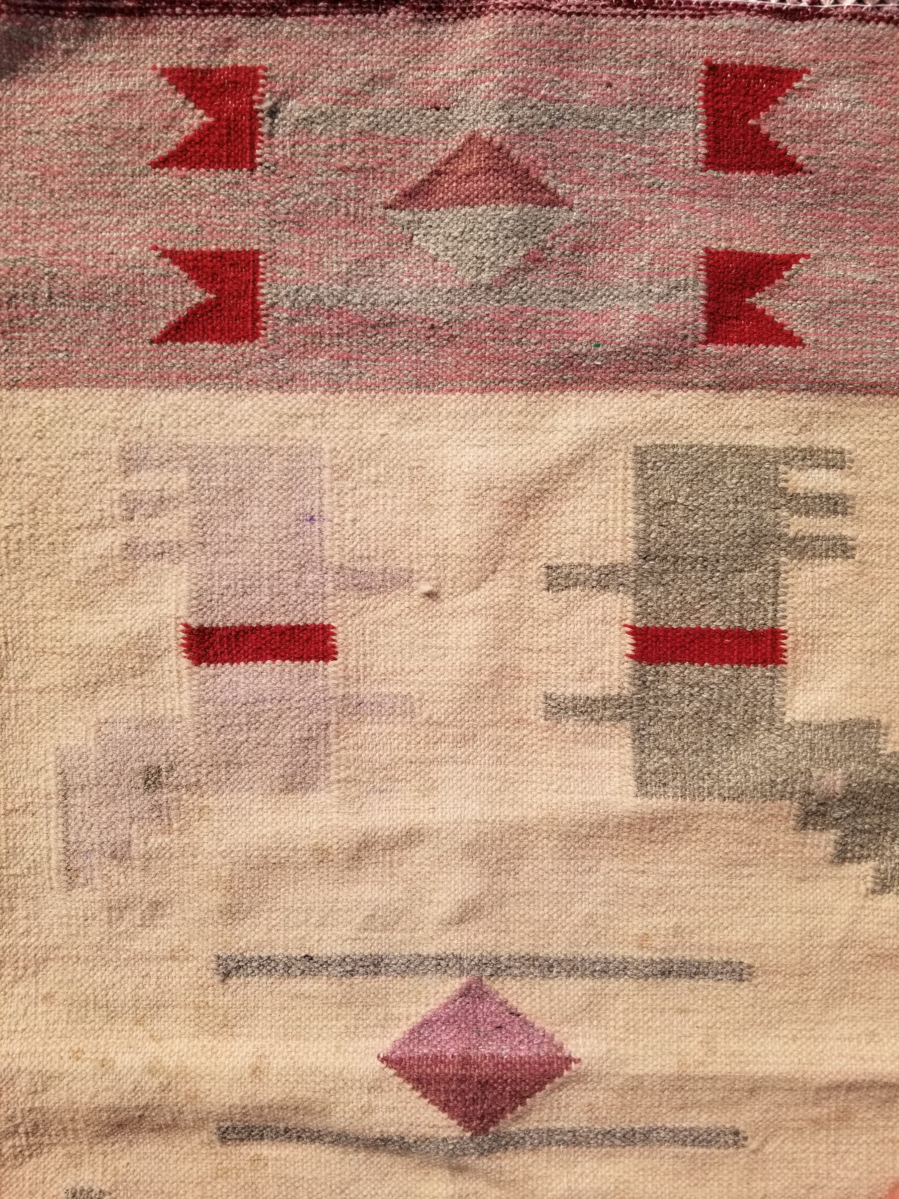 Vintage Traditional Handmade Southwestern Flatweave Wool Kilim Rug 121x72cms