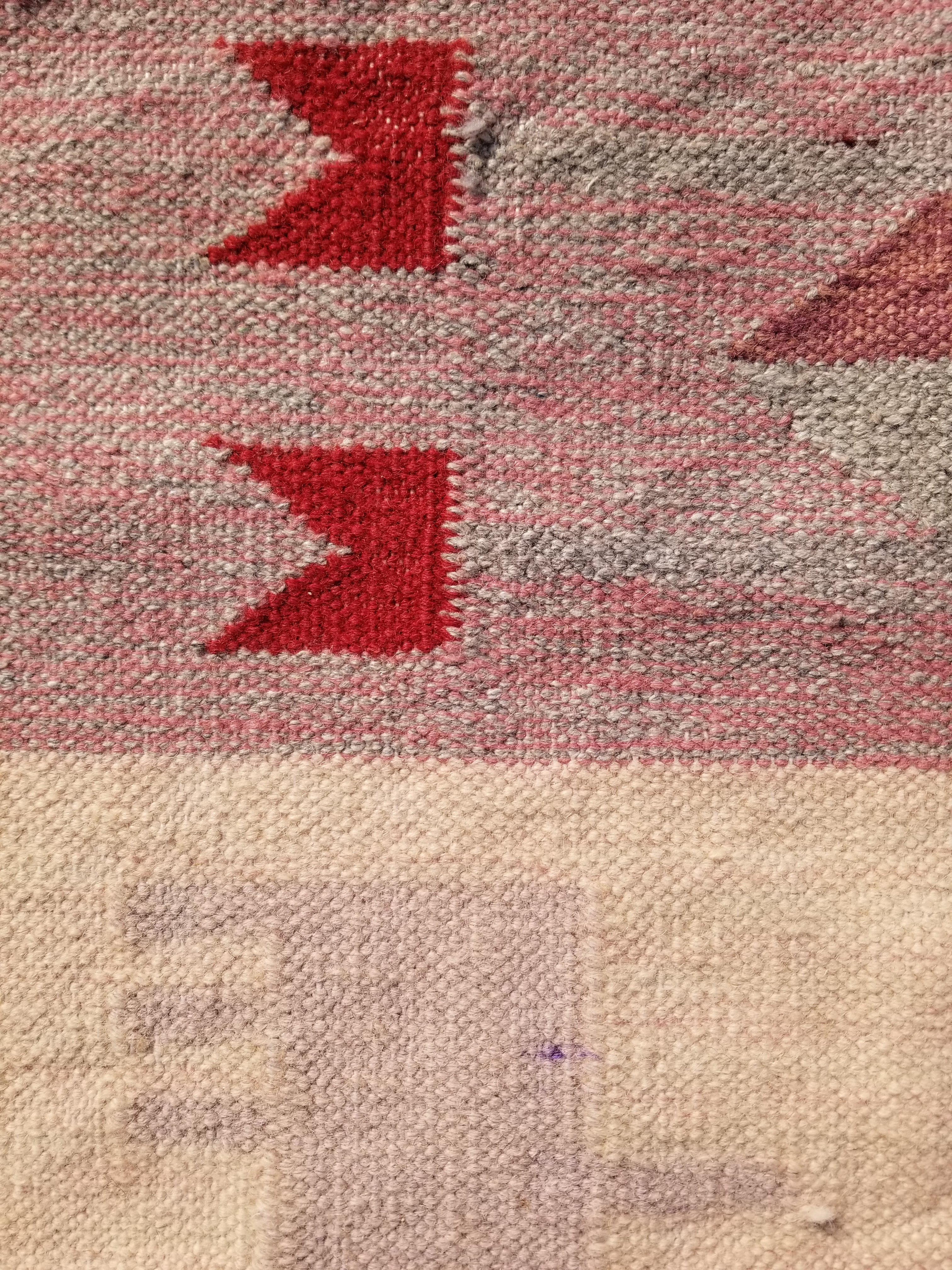 Vintage Traditional Handmade Southwestern Flatweave Wool Kilim Rug 121x72cms