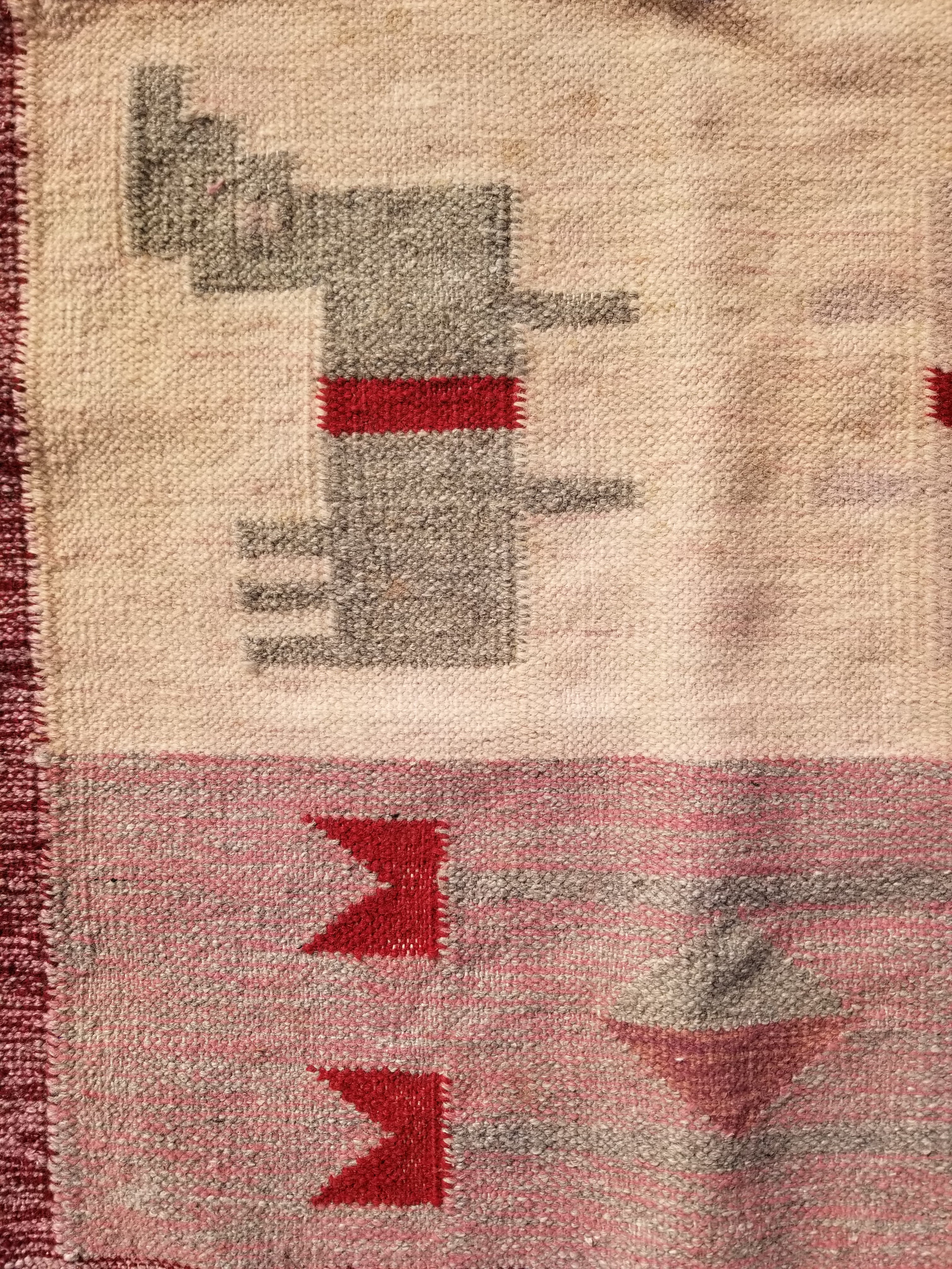 Vintage Traditional Handmade Southwestern Flatweave Wool Kilim Rug 121x72cms