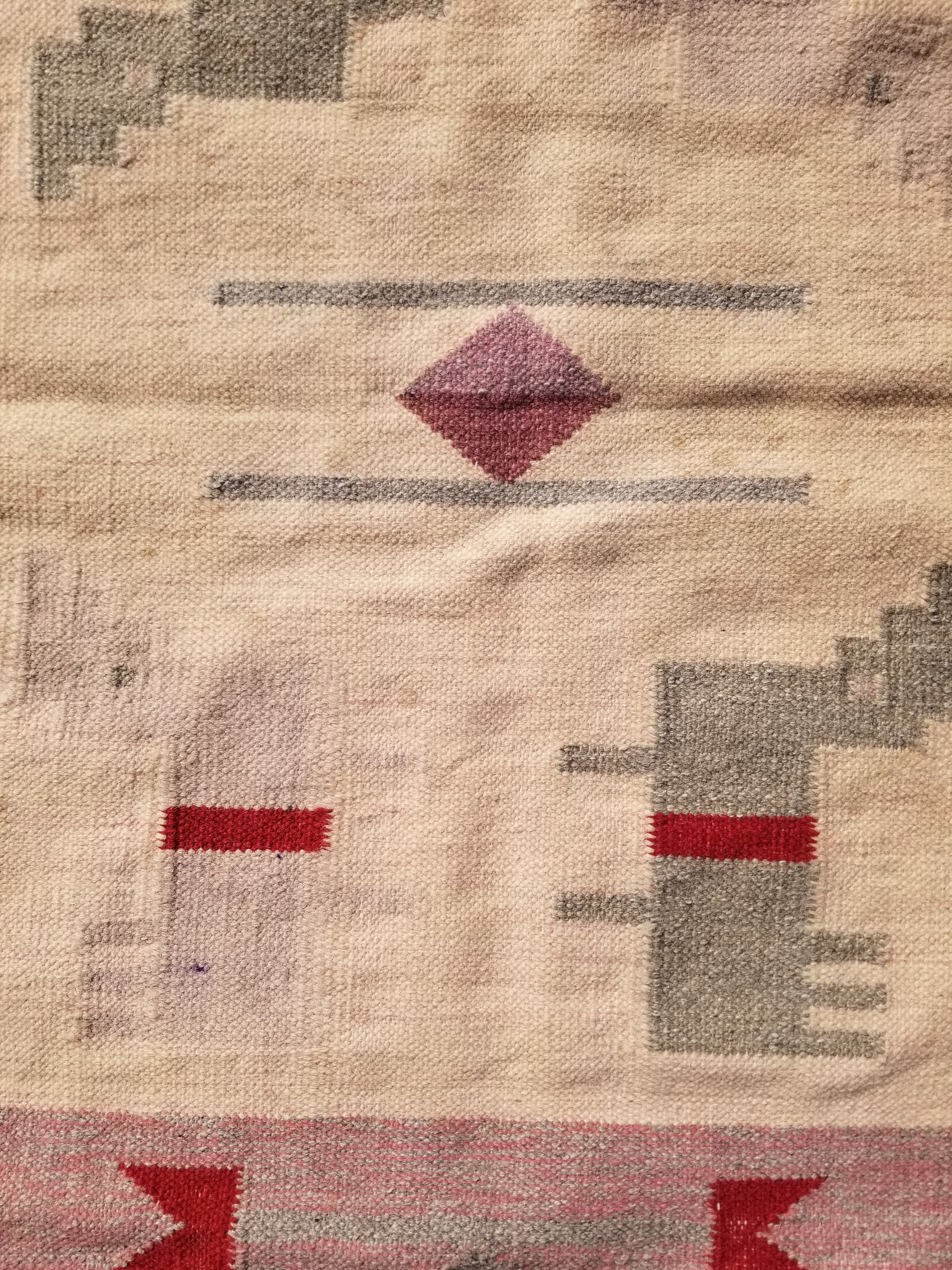 Vintage Traditional Handmade Southwestern Flatweave Wool Kilim Rug 121x72cms