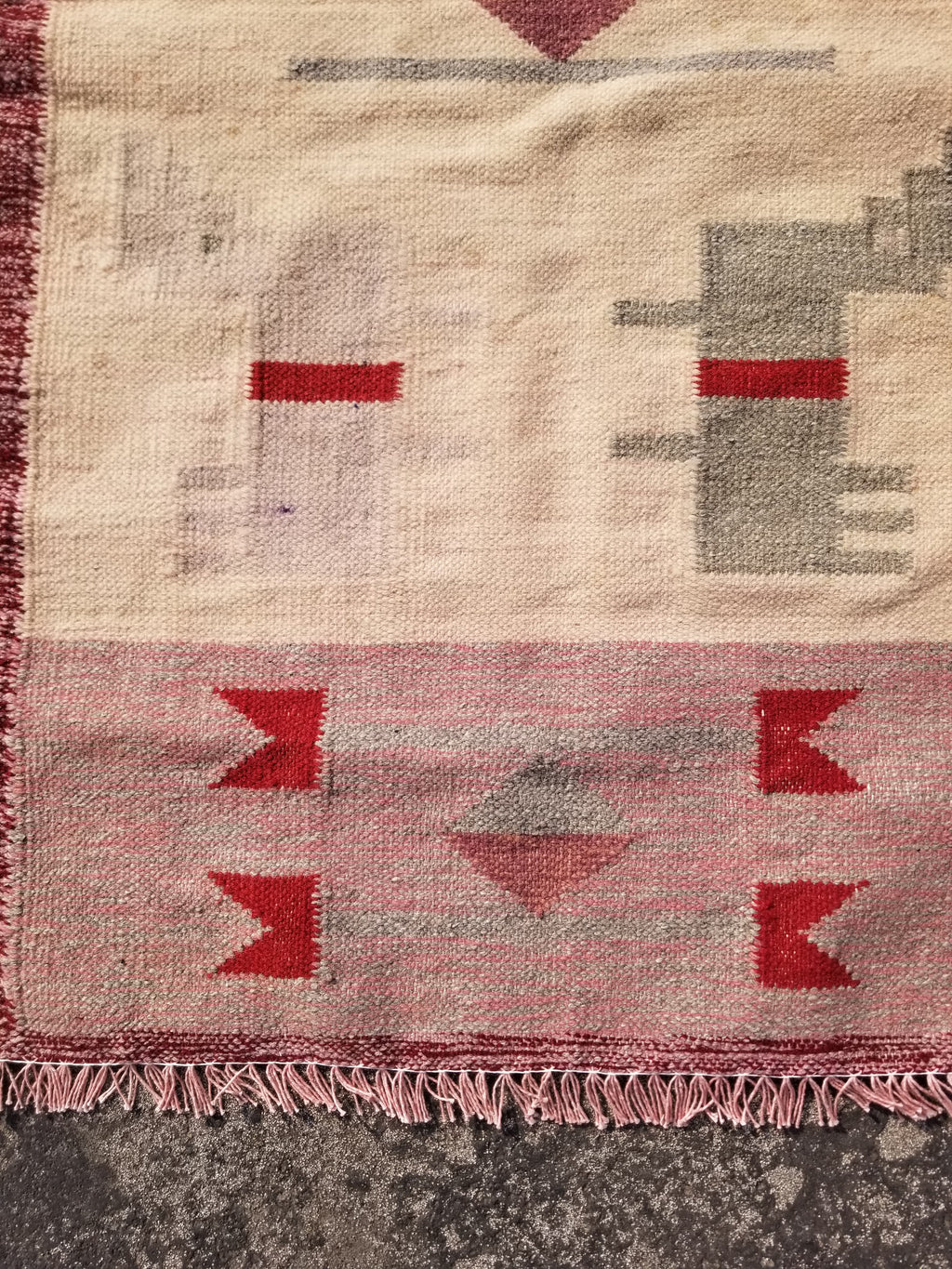 Vintage Traditional Handmade Southwestern Flatweave Wool Kilim Rug 121x72cms