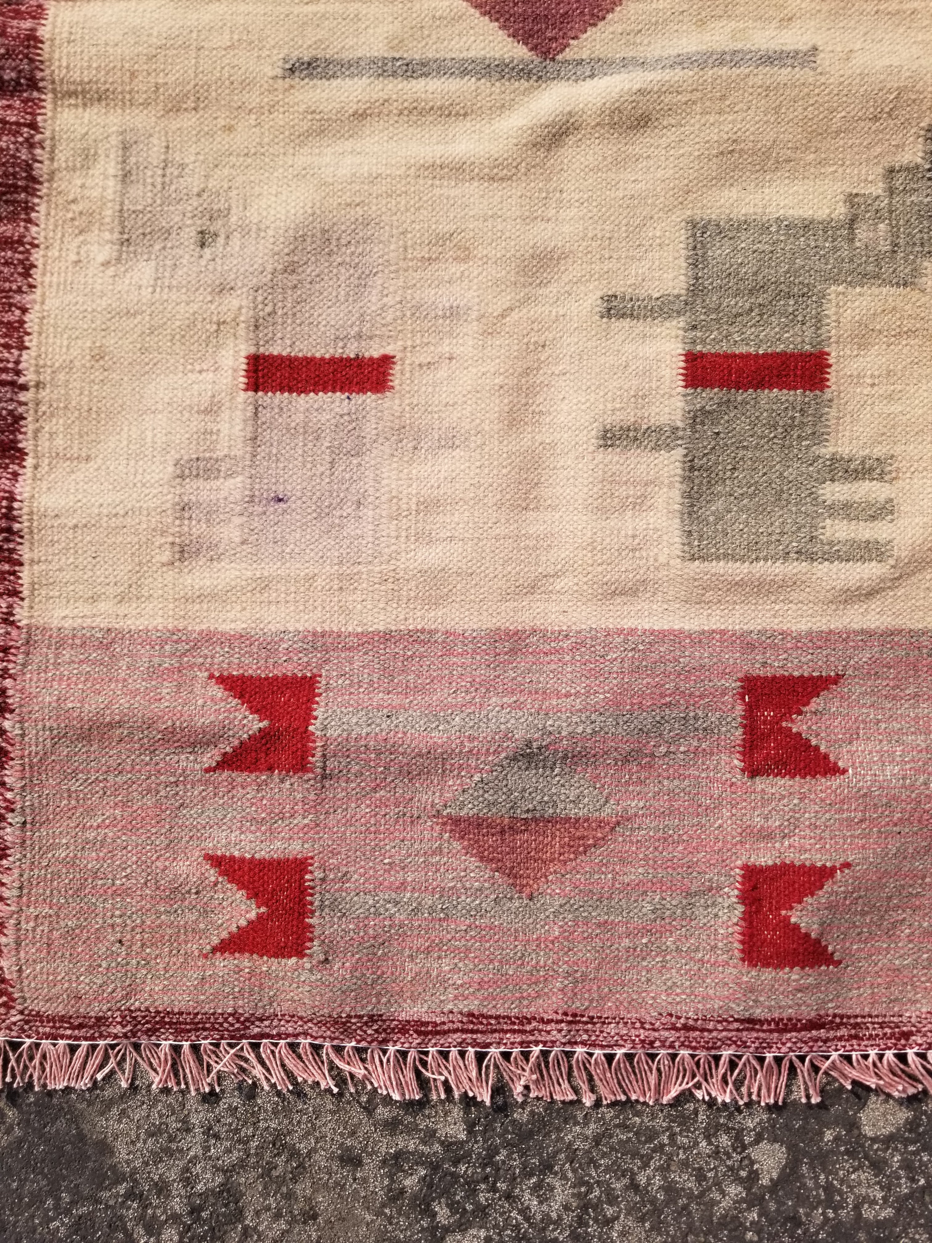 Vintage Traditional Handmade Southwestern Flatweave Wool Kilim Rug 121x72cms