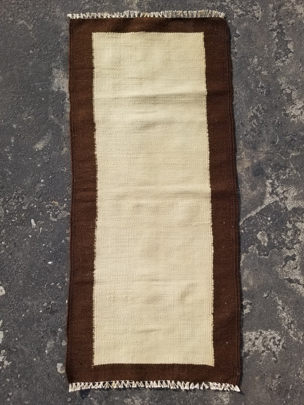 Vintage Traditional Handmade Scandinavian Minimalist Flatweave Wool Kilim Rug