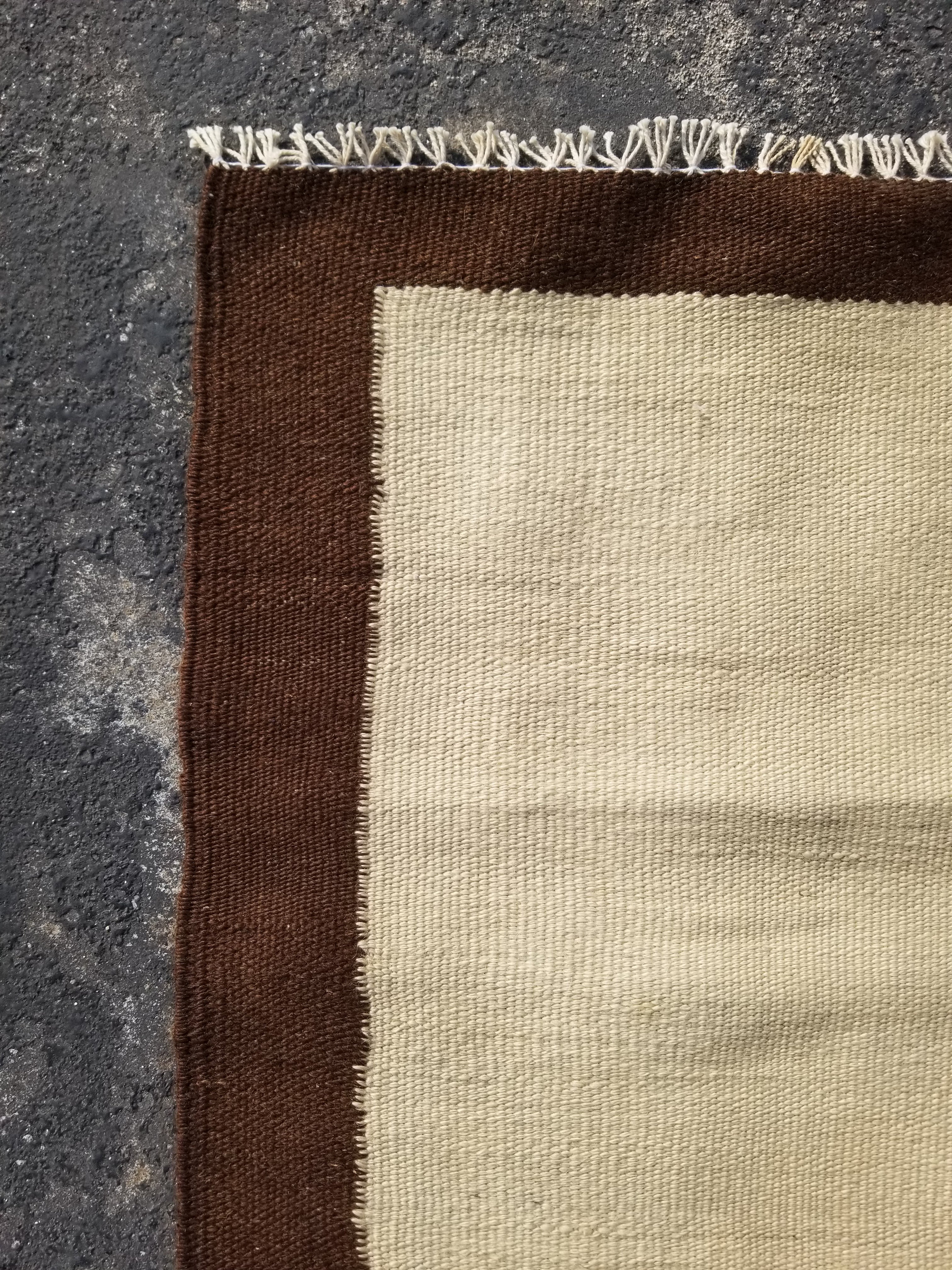 Vintage Traditional Handmade Scandinavian Minimalist Flatweave Wool Kilim Rug