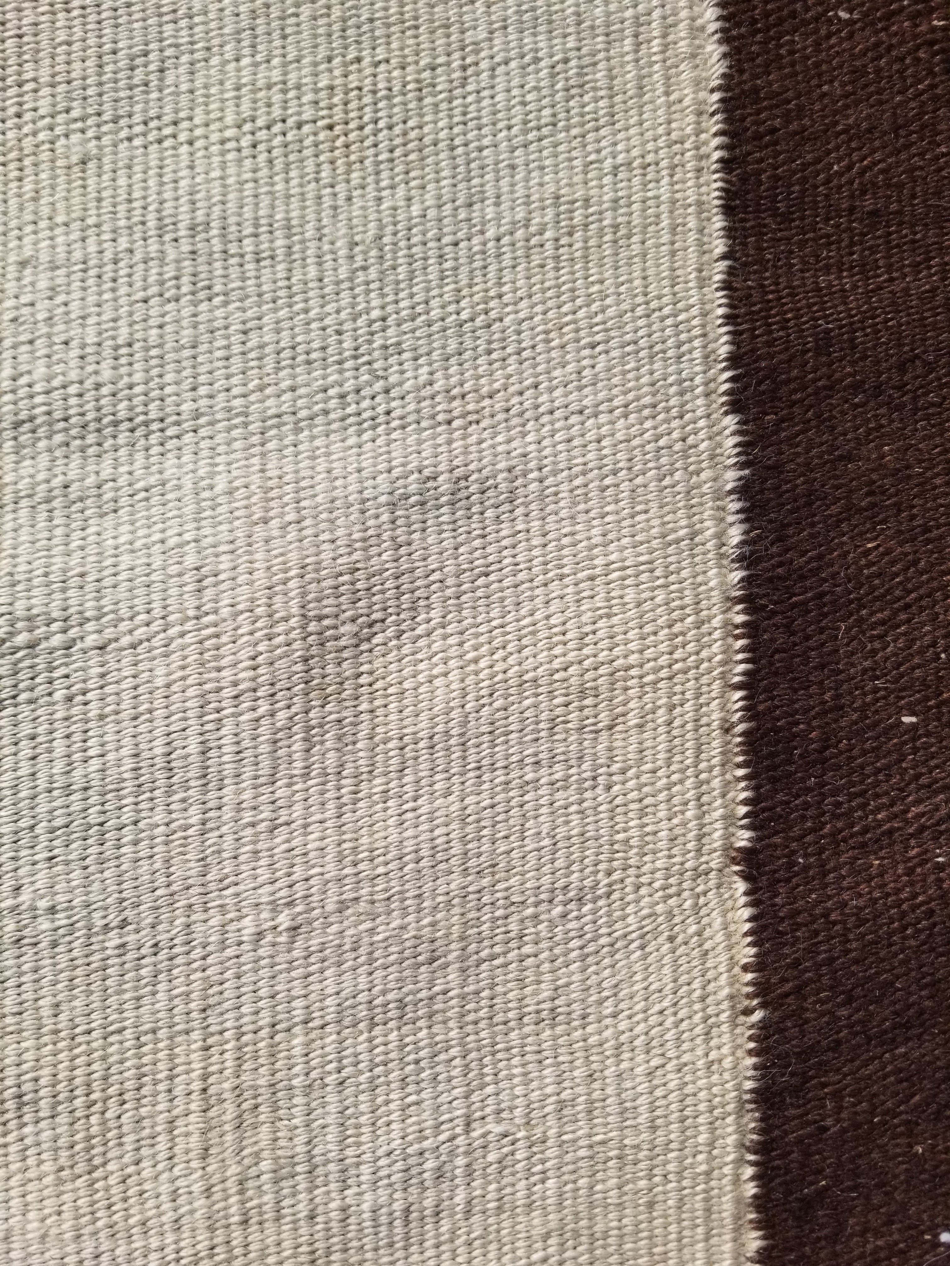 Vintage Traditional Handmade Scandinavian Minimalist Flatweave Wool Kilim Rug