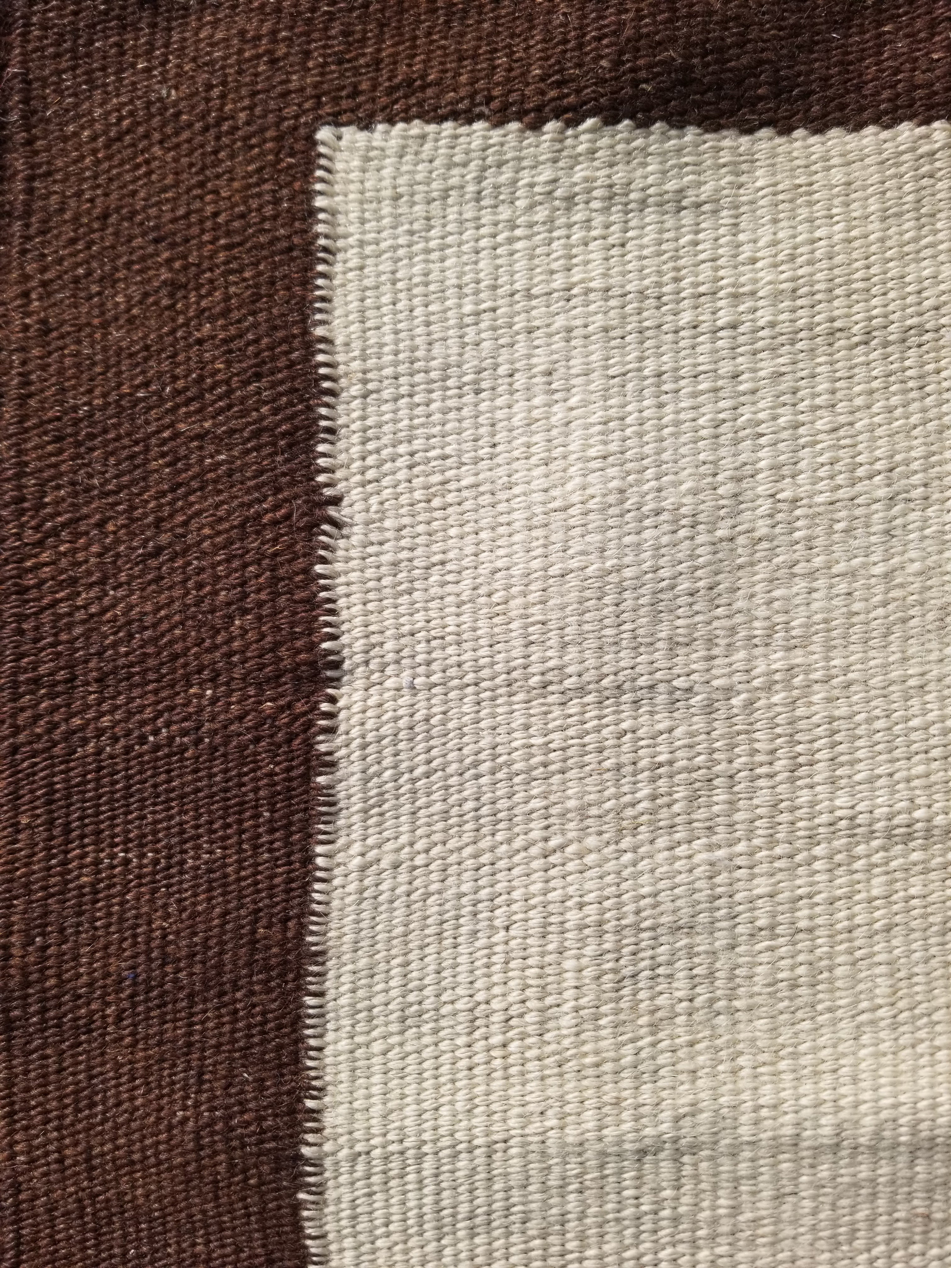 Vintage Traditional Handmade Scandinavian Minimalist Flatweave Wool Kilim Rug