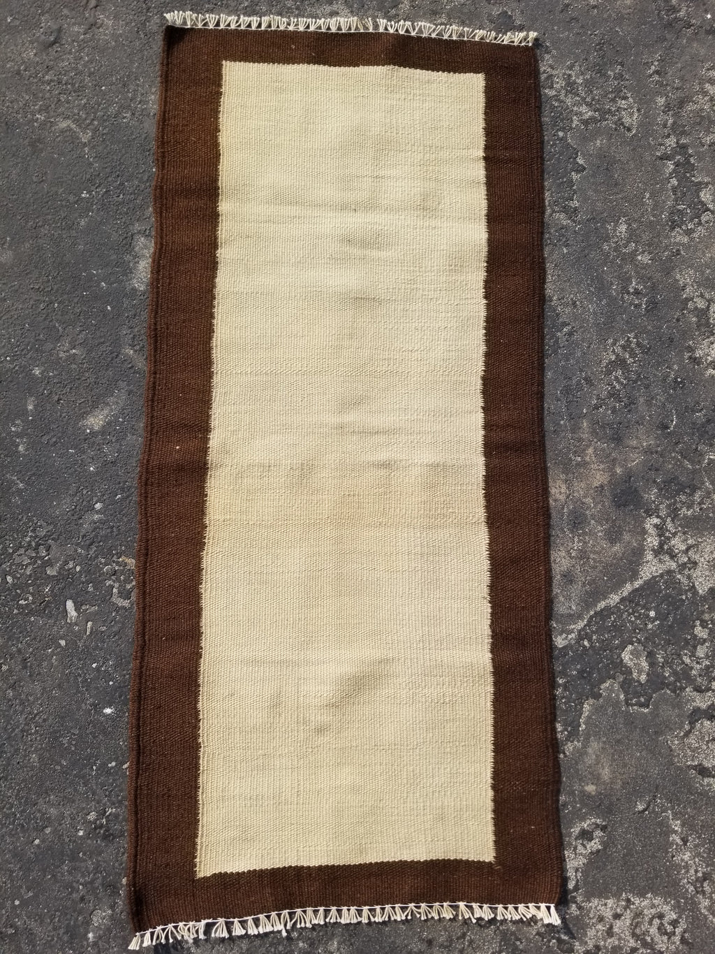Vintage Traditional Handmade Scandinavian Minimalist Flatweave Wool Kilim Rug