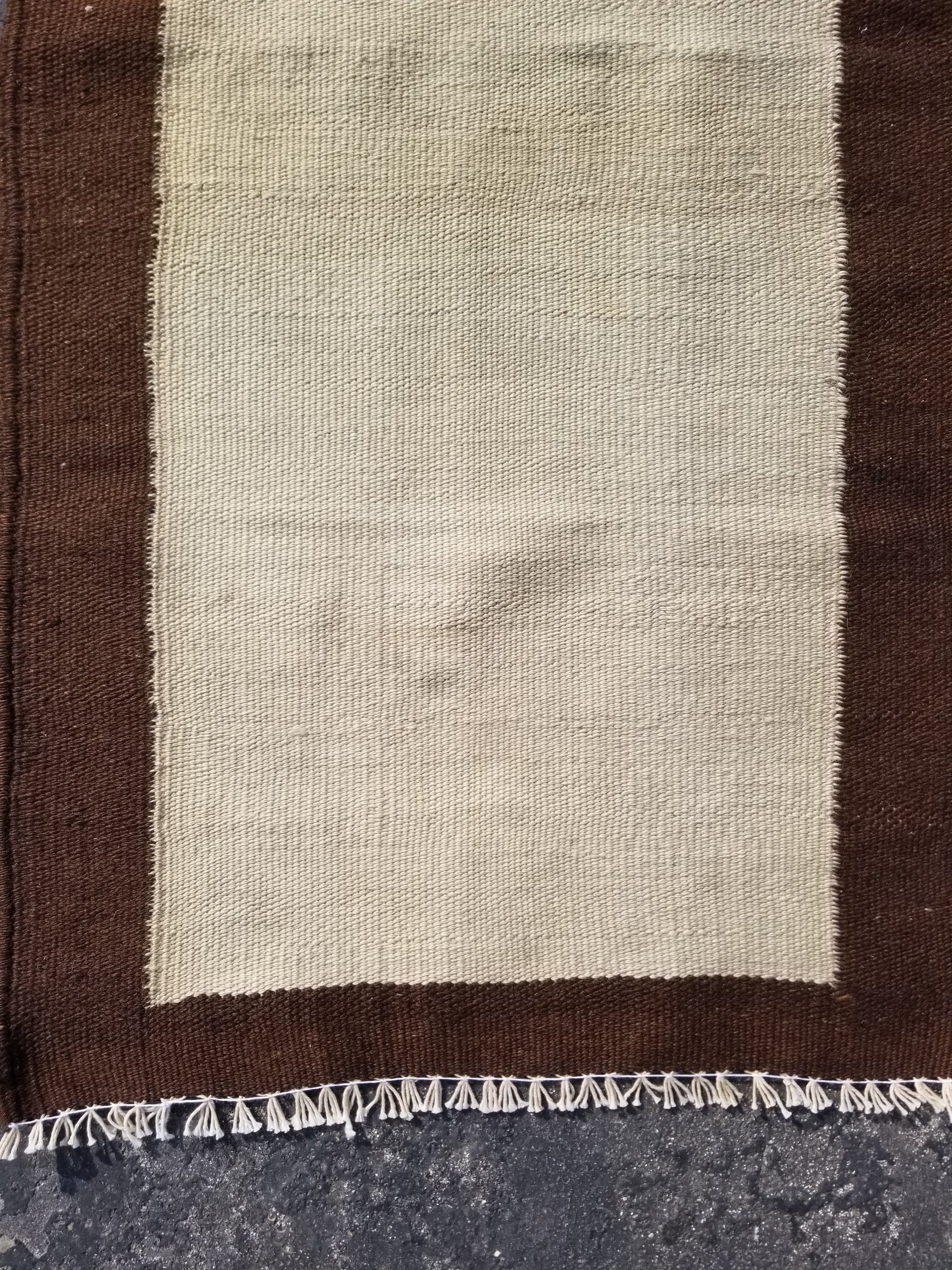 Vintage Traditional Handmade Scandinavian Minimalist Flatweave Wool Kilim Rug