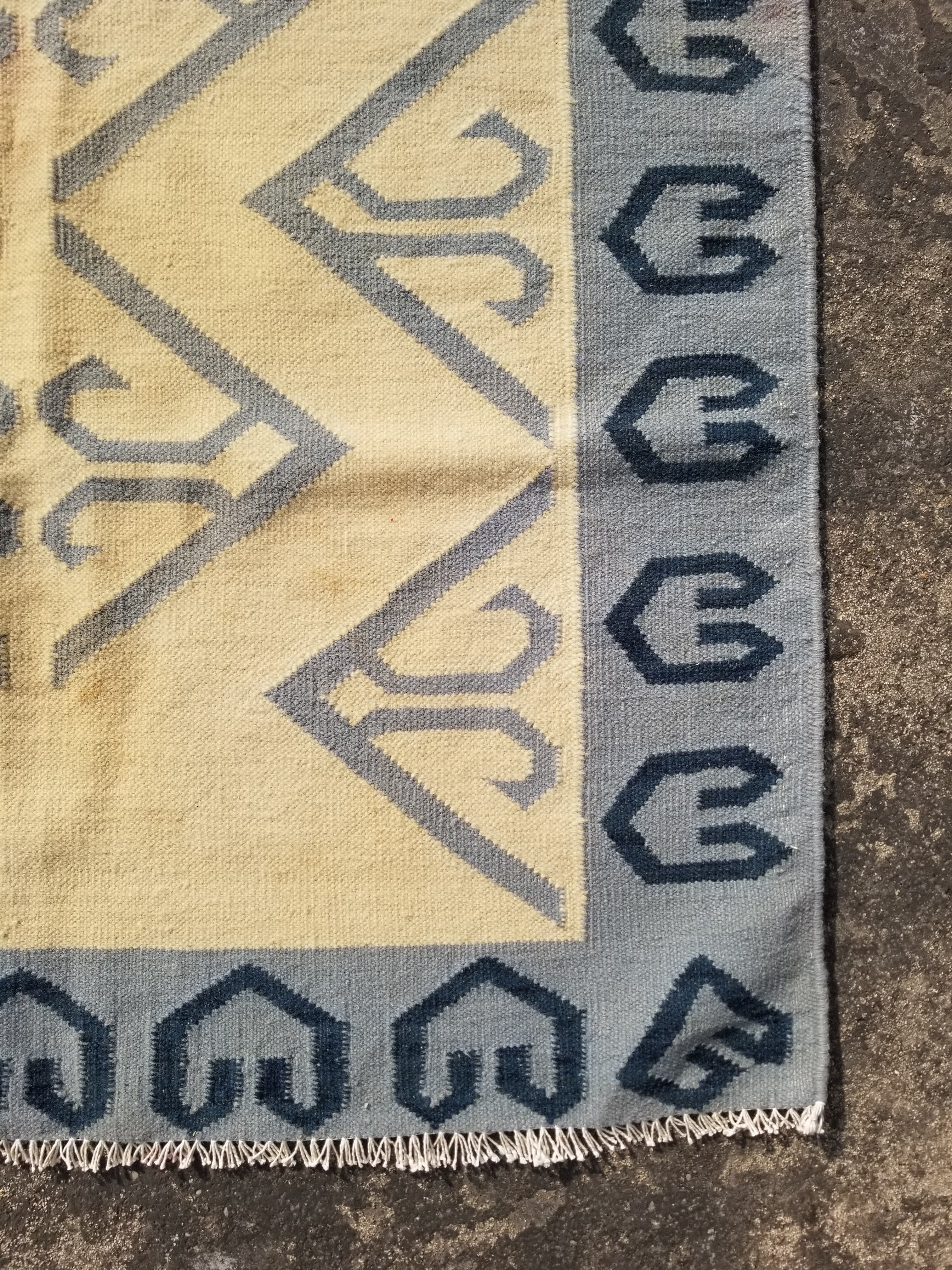 Vintage Traditional Handmade Scandinavian Flatweave Wool Kilim Rug 162x110cms