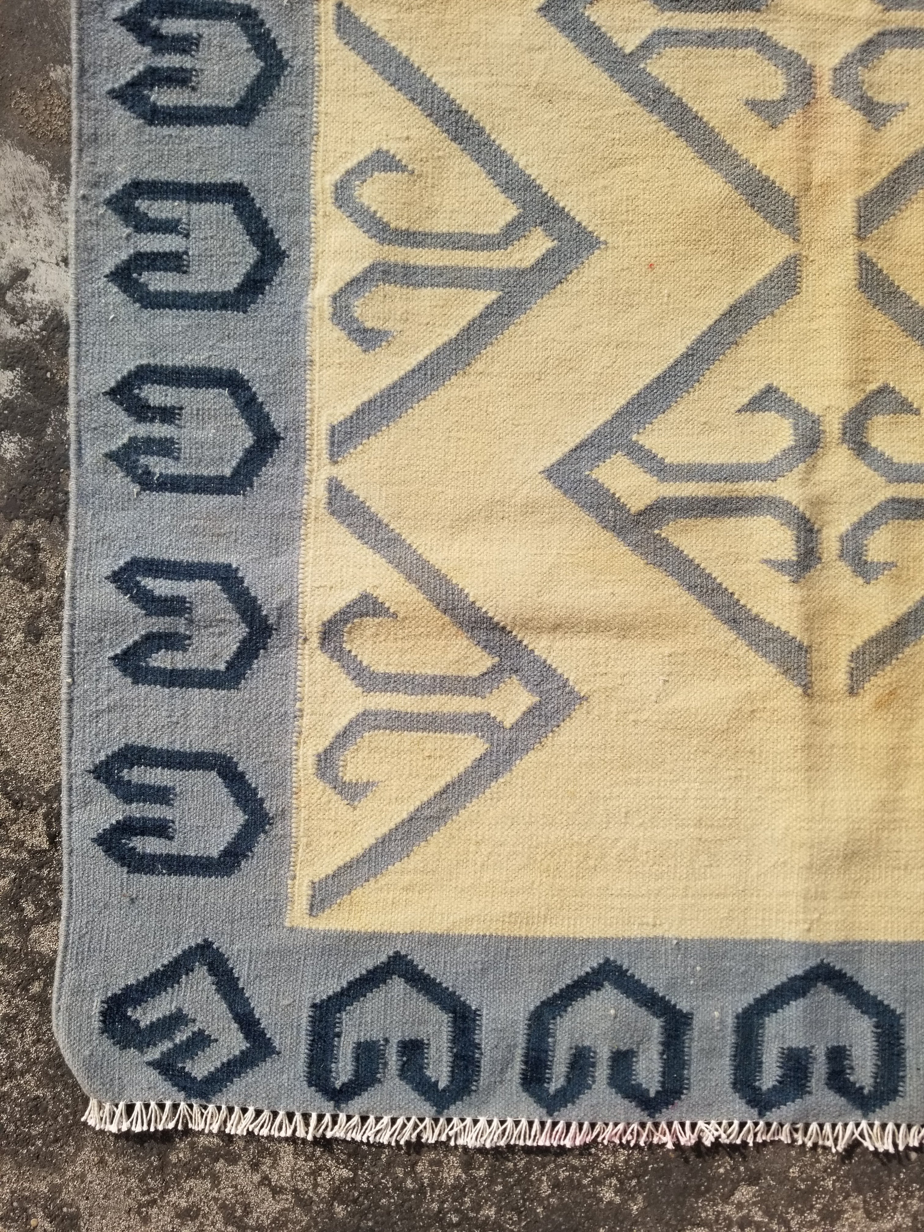 Vintage Traditional Handmade Scandinavian Flatweave Wool Kilim Rug 162x110cms