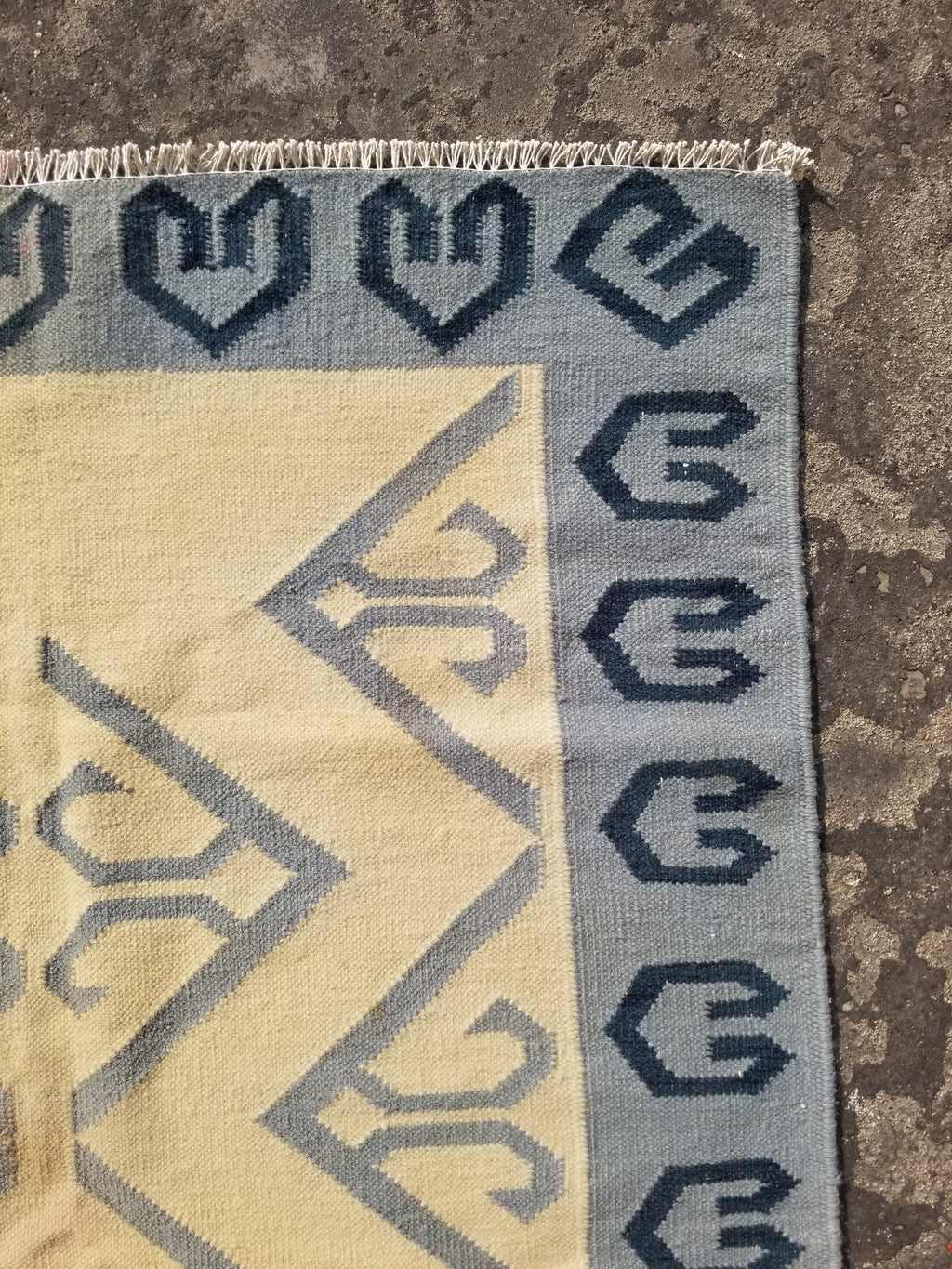 Vintage Traditional Handmade Scandinavian Flatweave Wool Kilim Rug 162x110cms