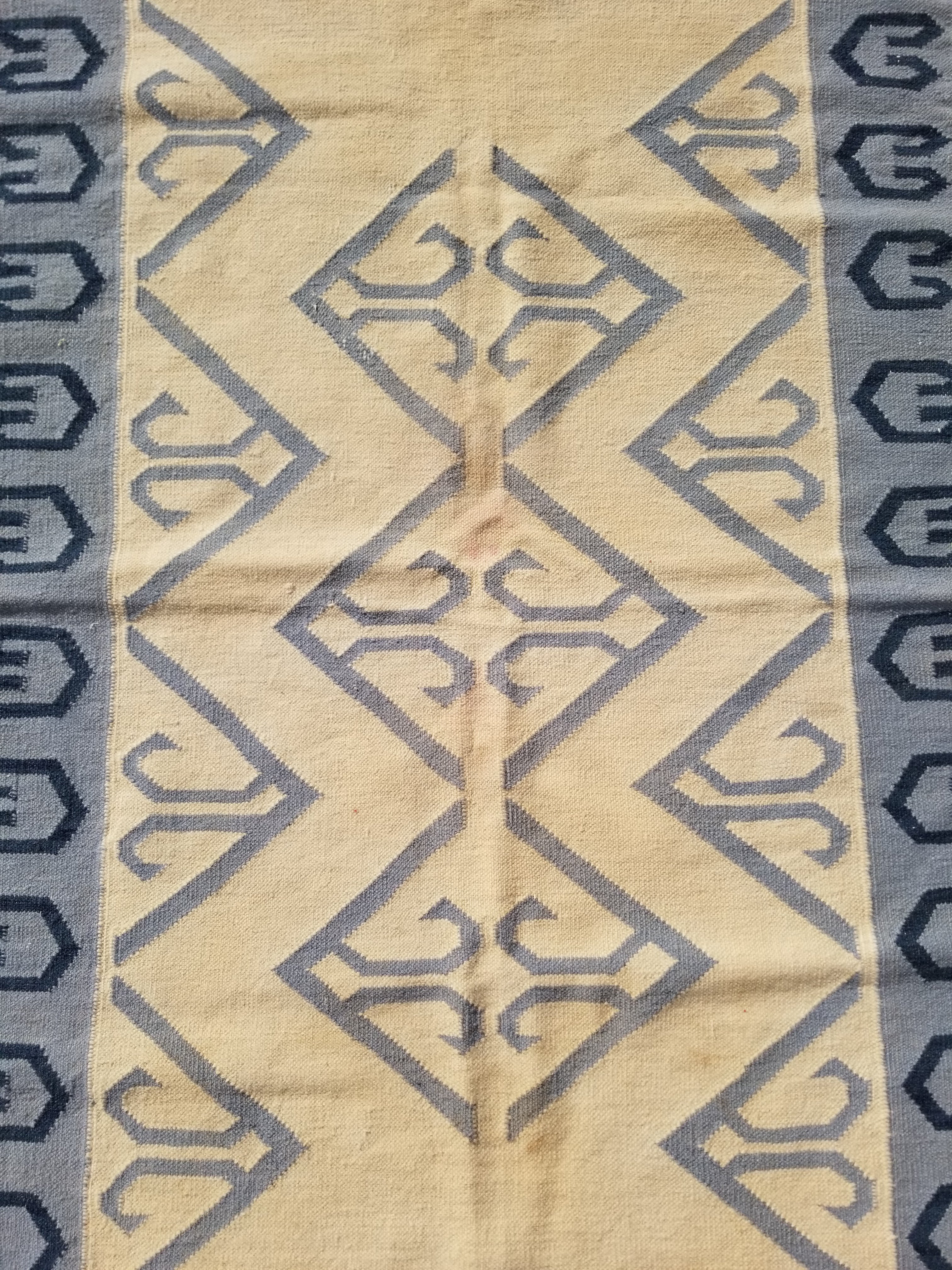 Vintage Traditional Handmade Scandinavian Flatweave Wool Kilim Rug 162x110cms
