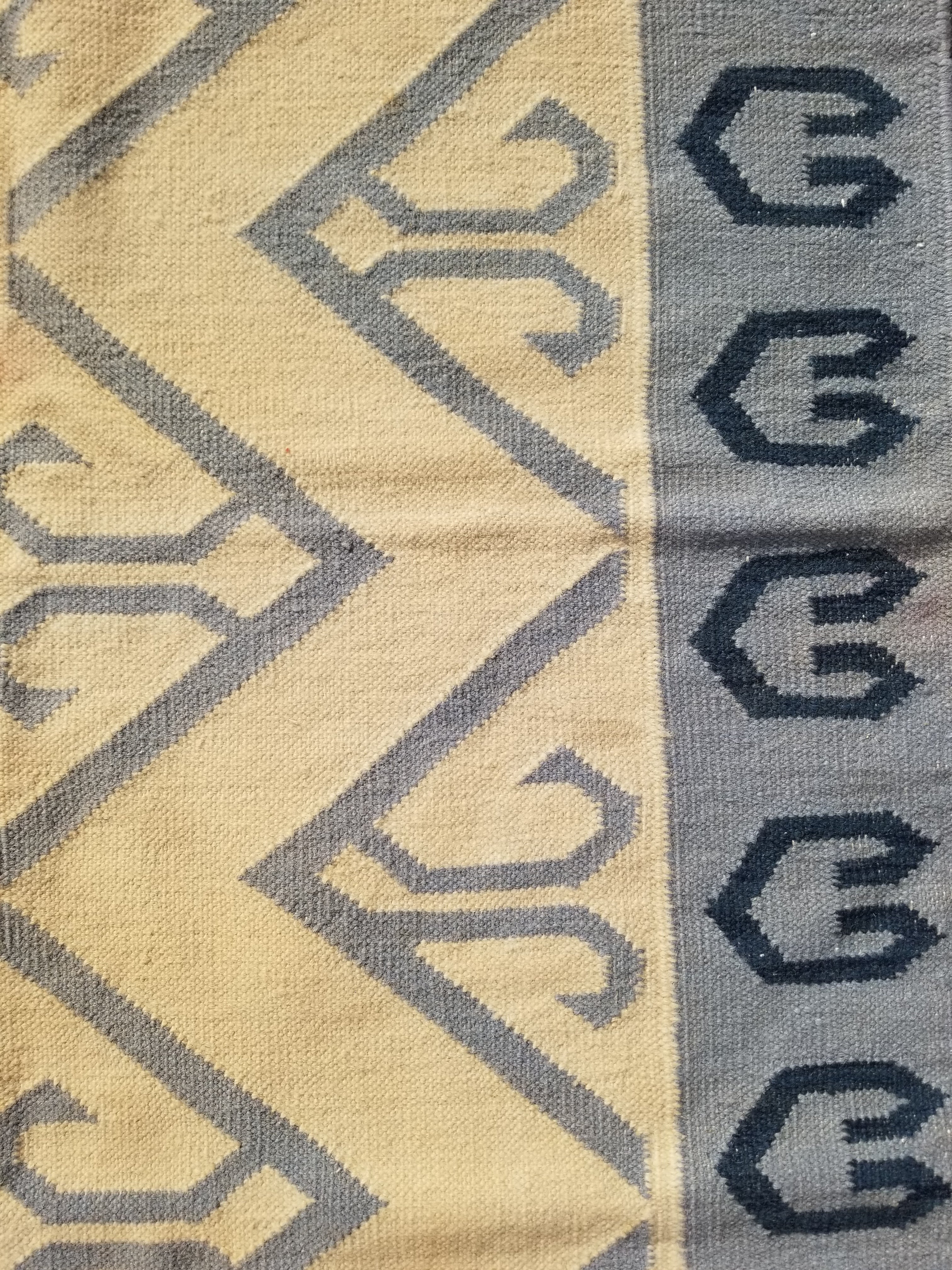 Vintage Traditional Handmade Scandinavian Flatweave Wool Kilim Rug 162x110cms