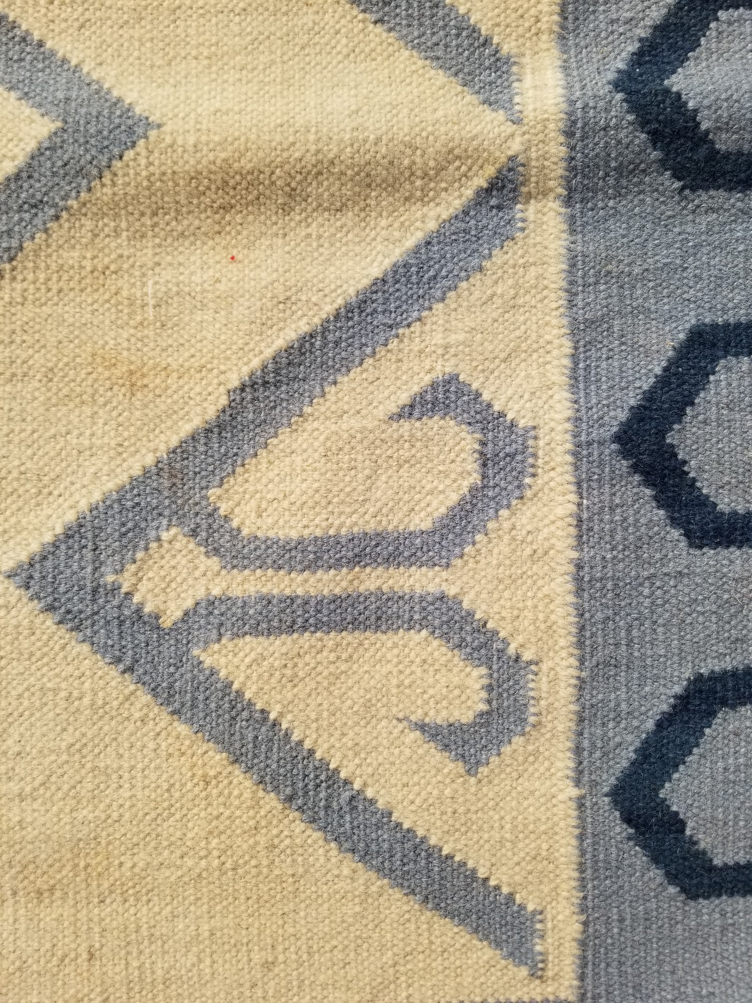 Vintage Traditional Handmade Scandinavian Flatweave Wool Kilim Rug 162x110cms