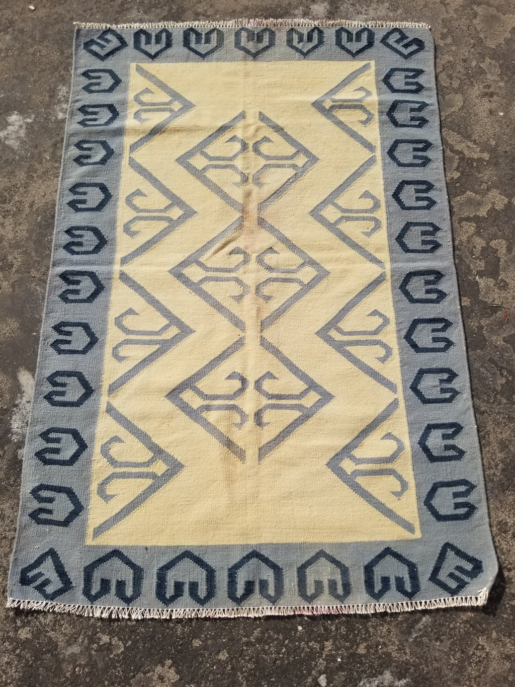 Vintage Traditional Handmade Scandinavian Flatweave Wool Kilim Rug 162x110cms