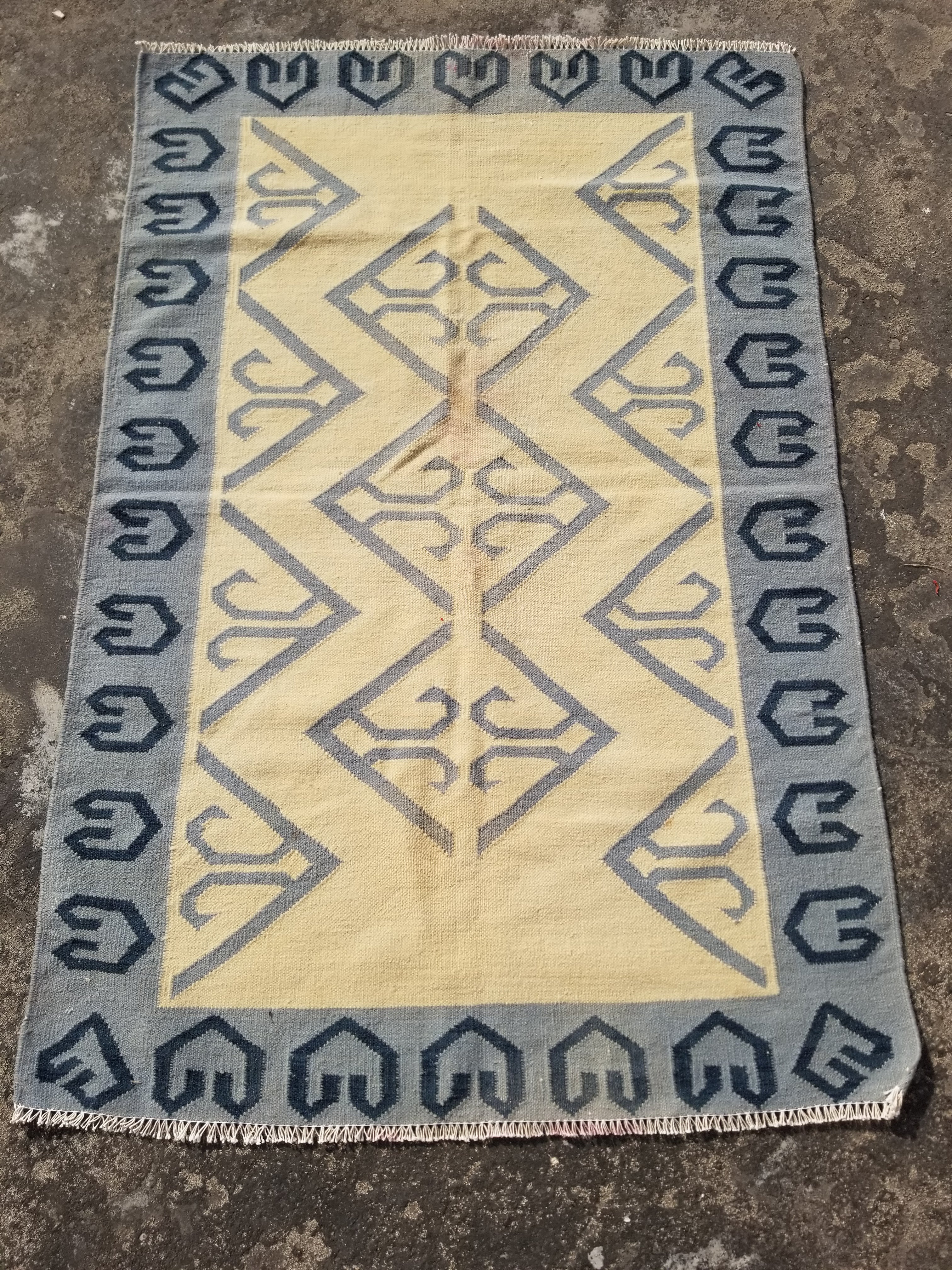 Vintage Traditional Handmade Scandinavian Flatweave Wool Kilim Rug 162x110cms