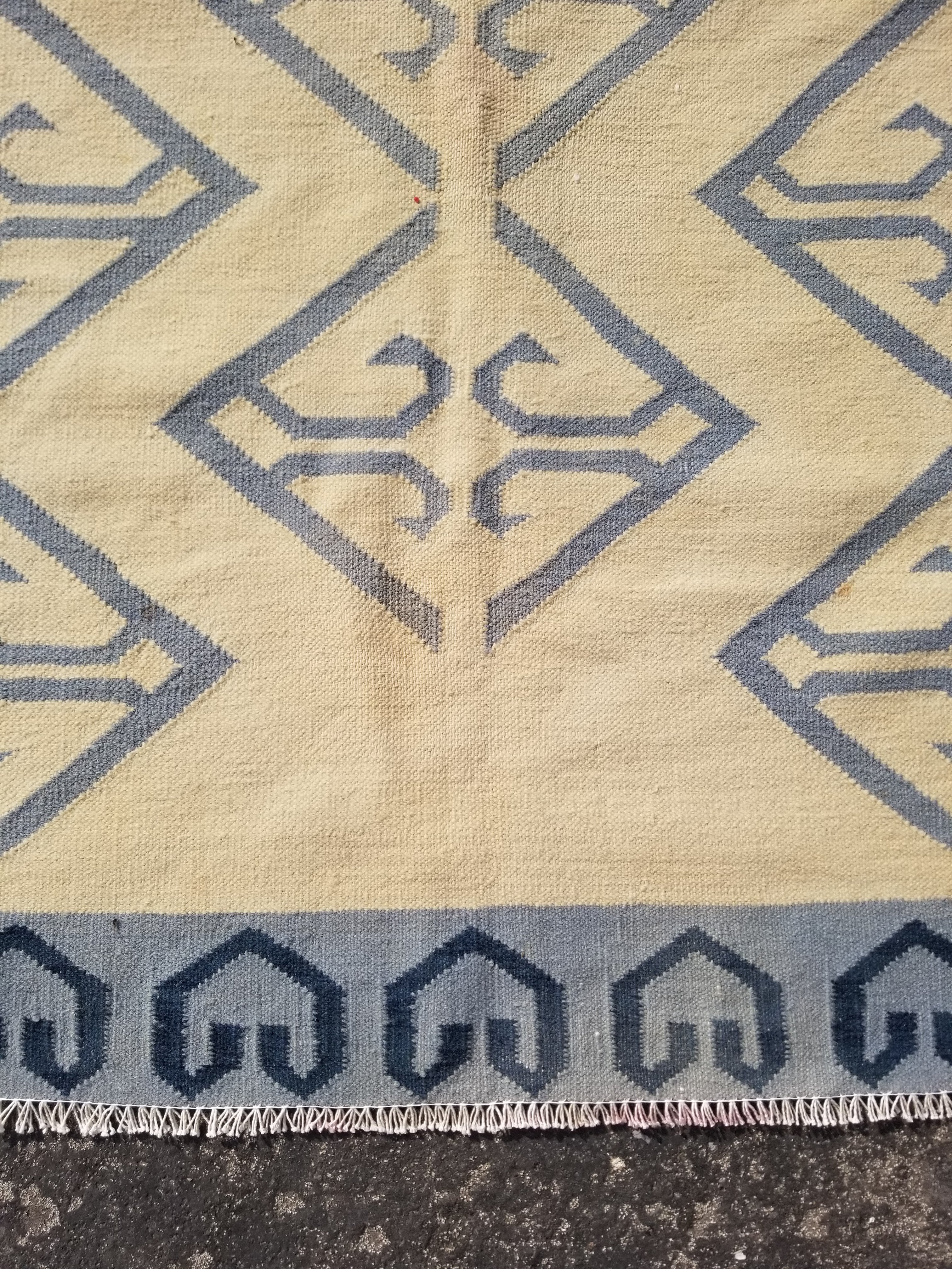 Vintage Traditional Handmade Scandinavian Flatweave Wool Kilim Rug 162x110cms