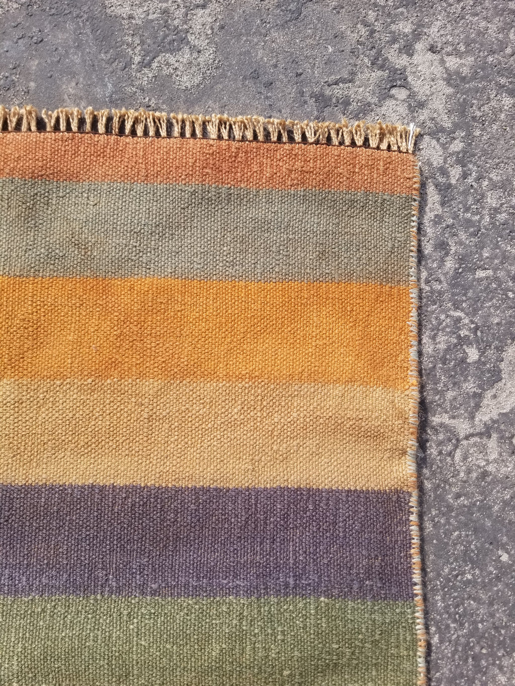 Vintage Traditional Handmade Swedish Striped Flatweave Wool Kilim Rug 145x87cms