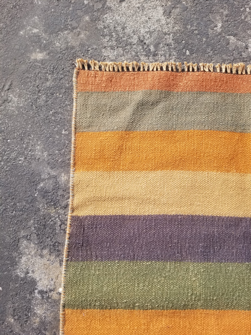 Vintage Traditional Handmade Swedish Striped Flatweave Wool Kilim Rug 145x87cms