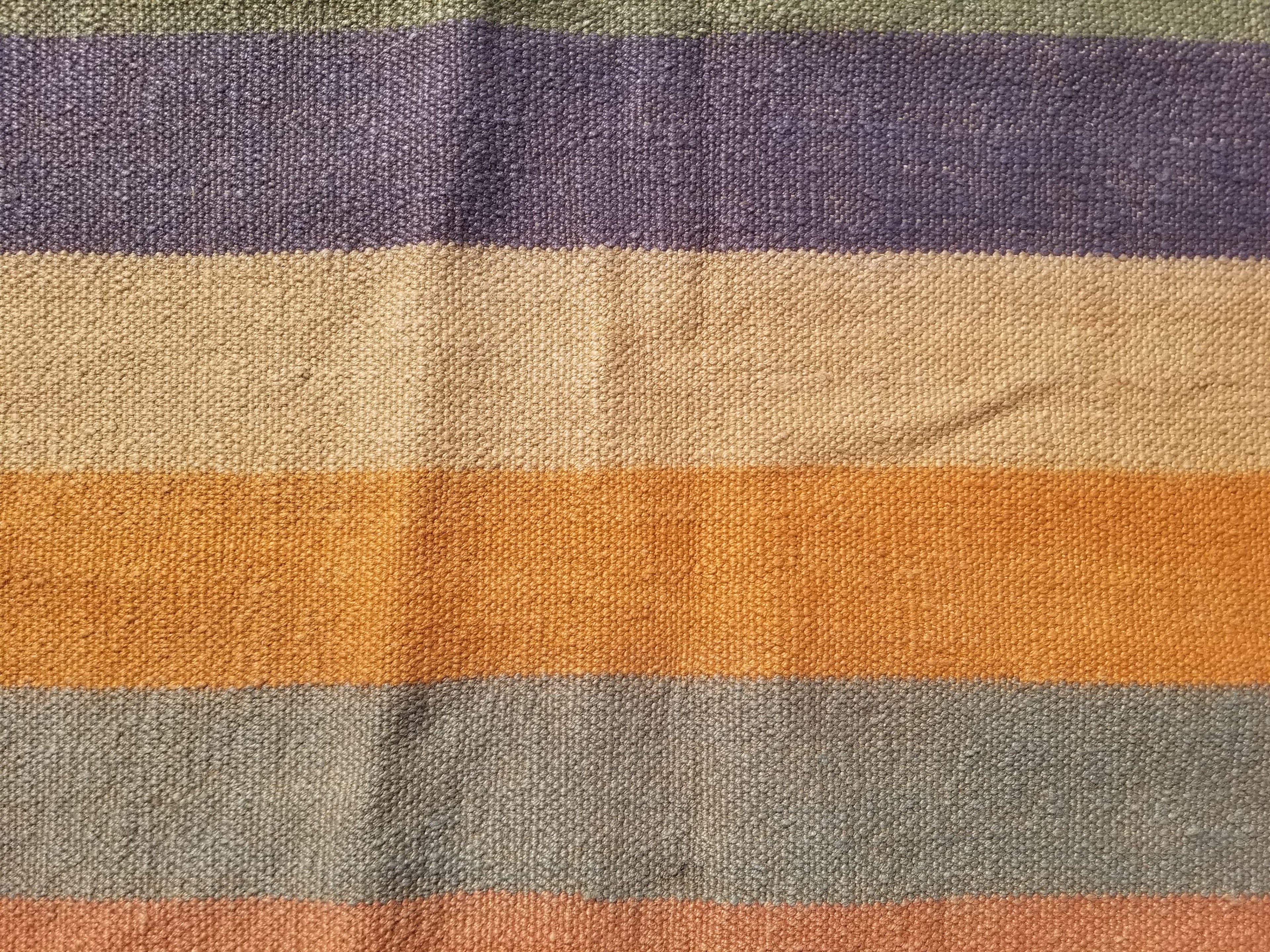 Vintage Traditional Handmade Swedish Striped Flatweave Wool Kilim Rug 145x87cms