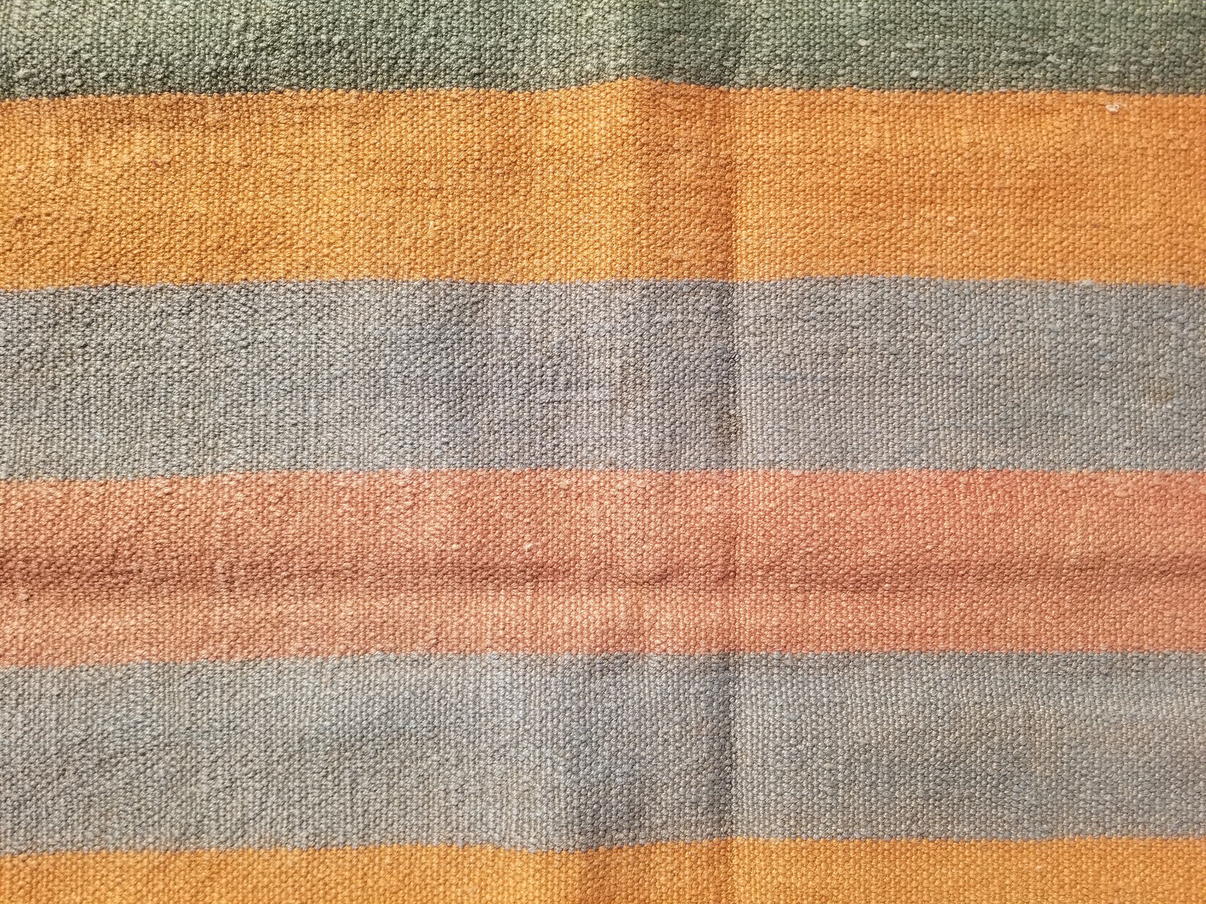 Vintage Traditional Handmade Swedish Striped Flatweave Wool Kilim Rug 145x87cms