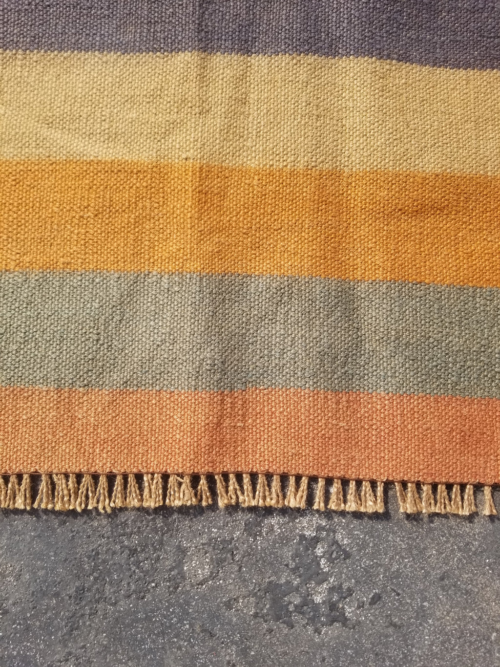 Vintage Traditional Handmade Swedish Striped Flatweave Wool Kilim Rug 145x87cms