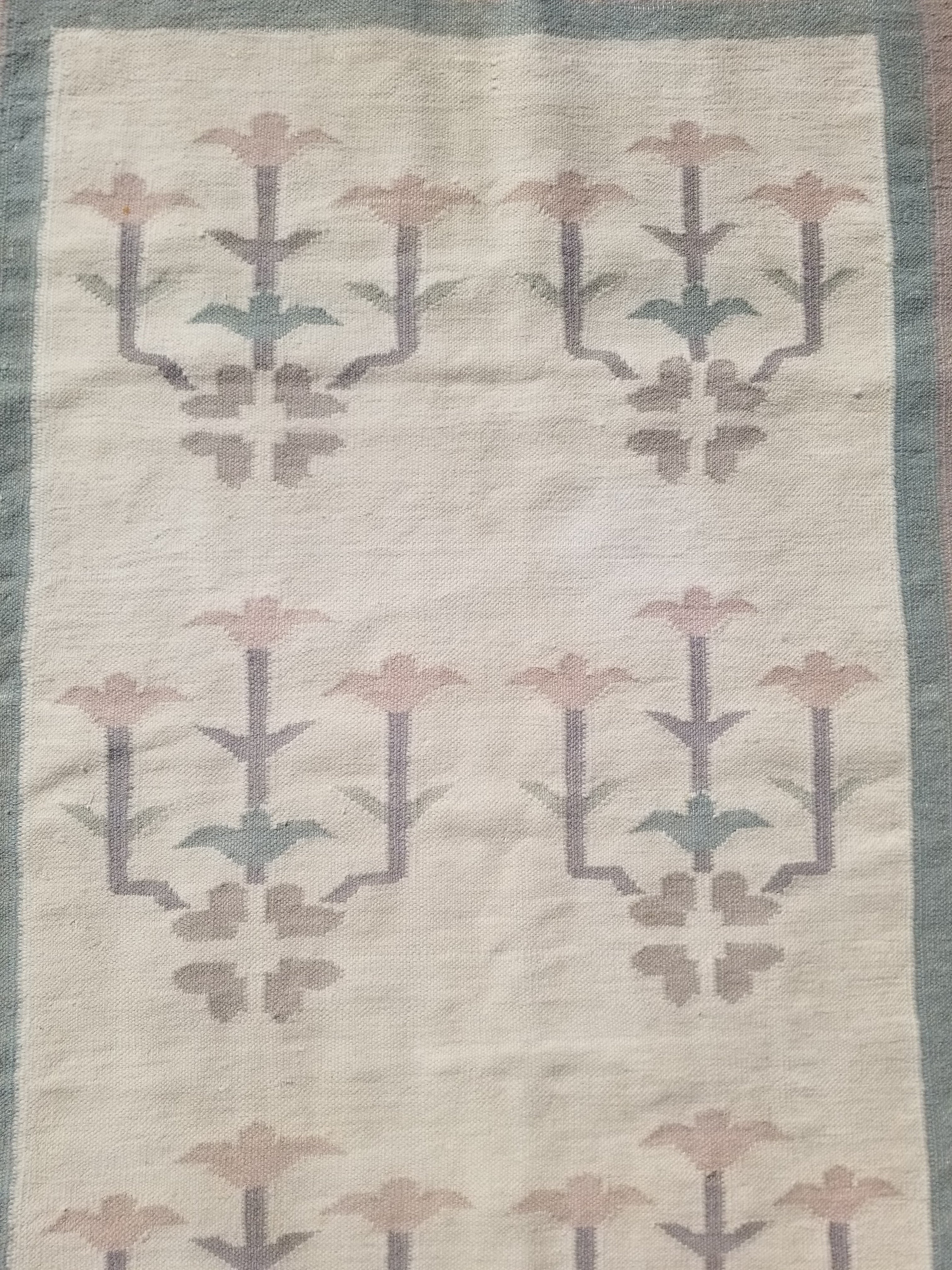 Vintage Traditional Handmade Swedish Flatweave Wool Kilim Rug 148x94cms