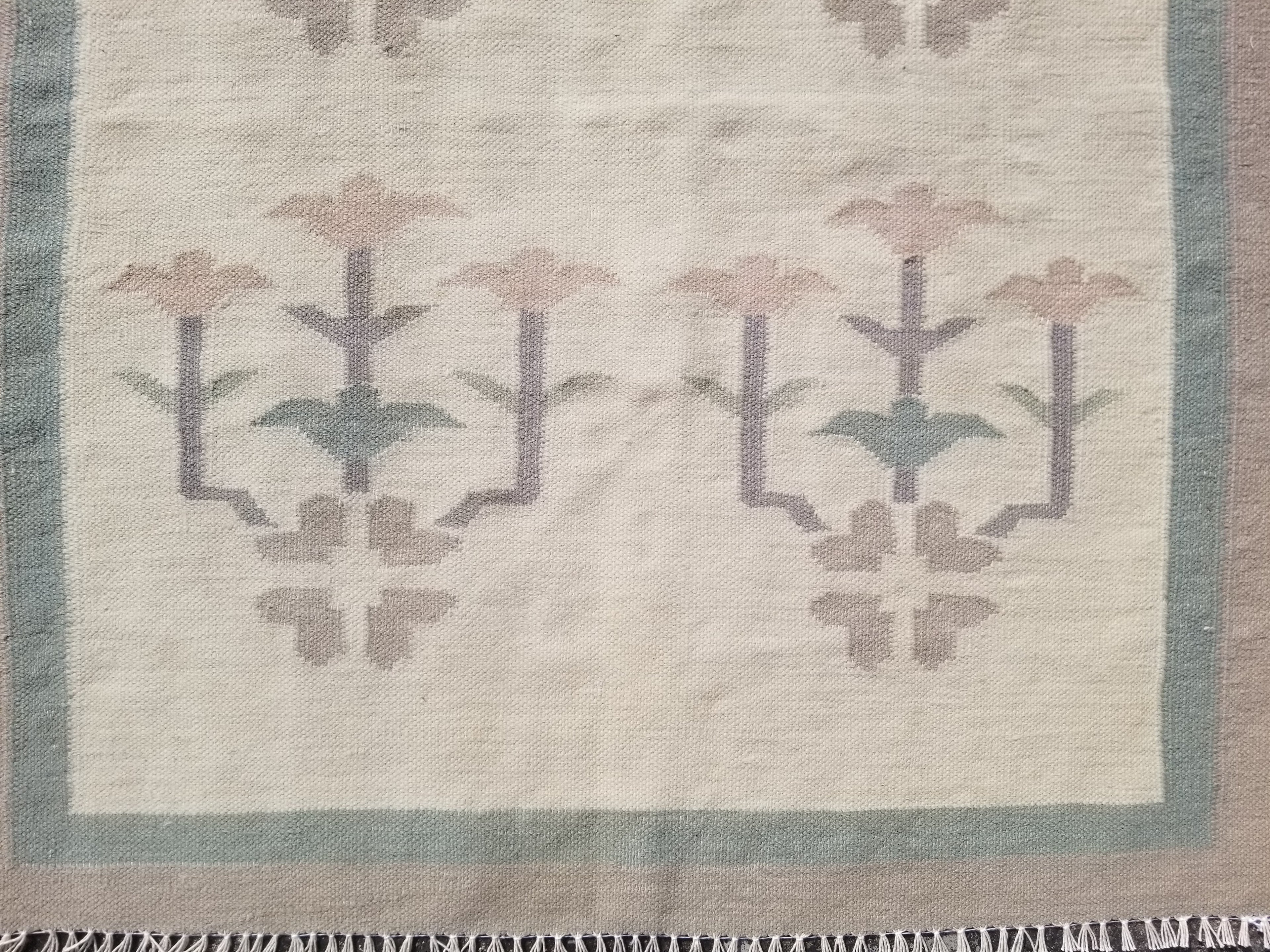 Vintage Traditional Handmade Swedish Flatweave Wool Kilim Rug 148x94cms