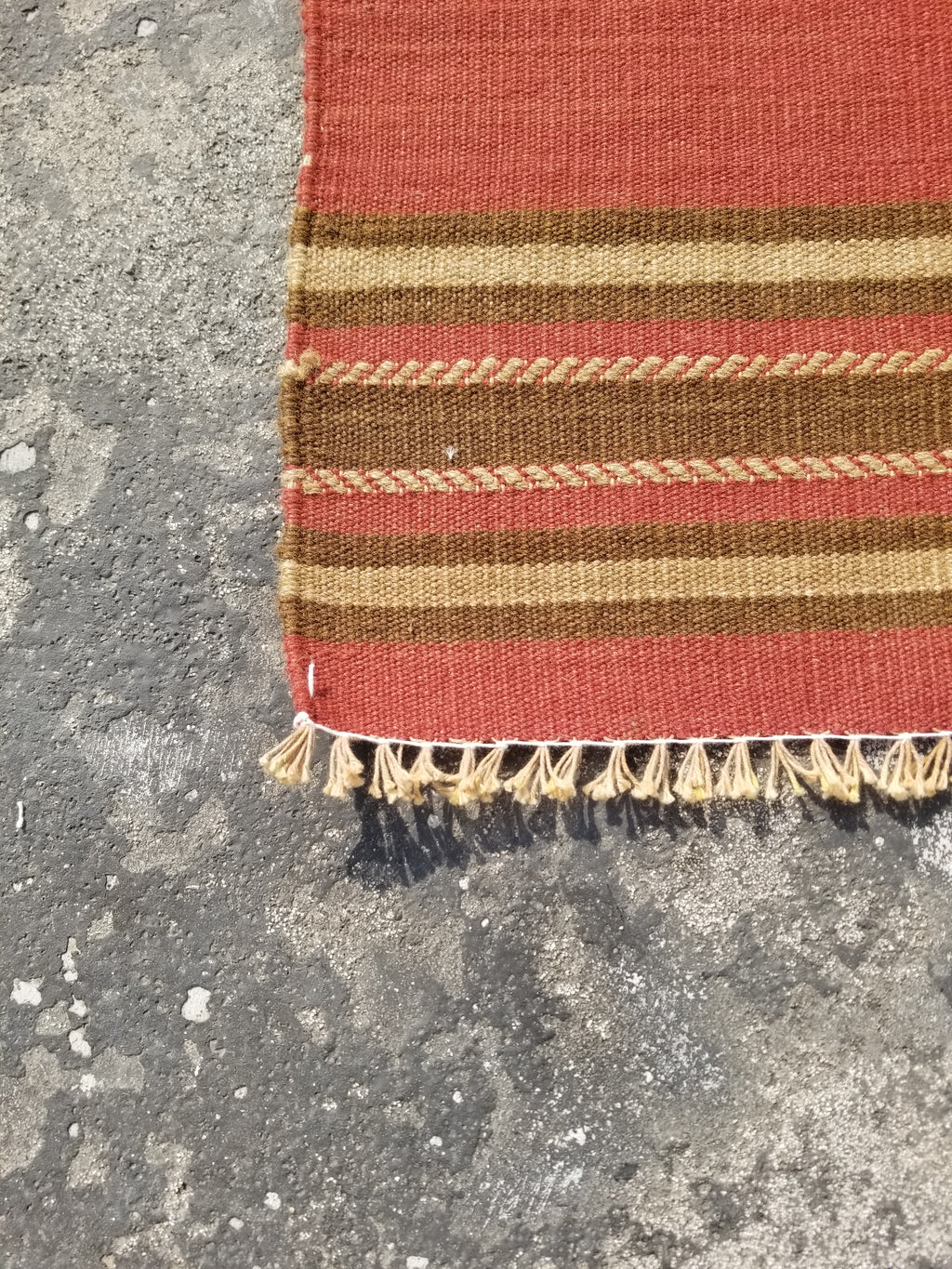Vintage Handmade Middle East Striped Flatweave Wool Textile Runner 156x57cms