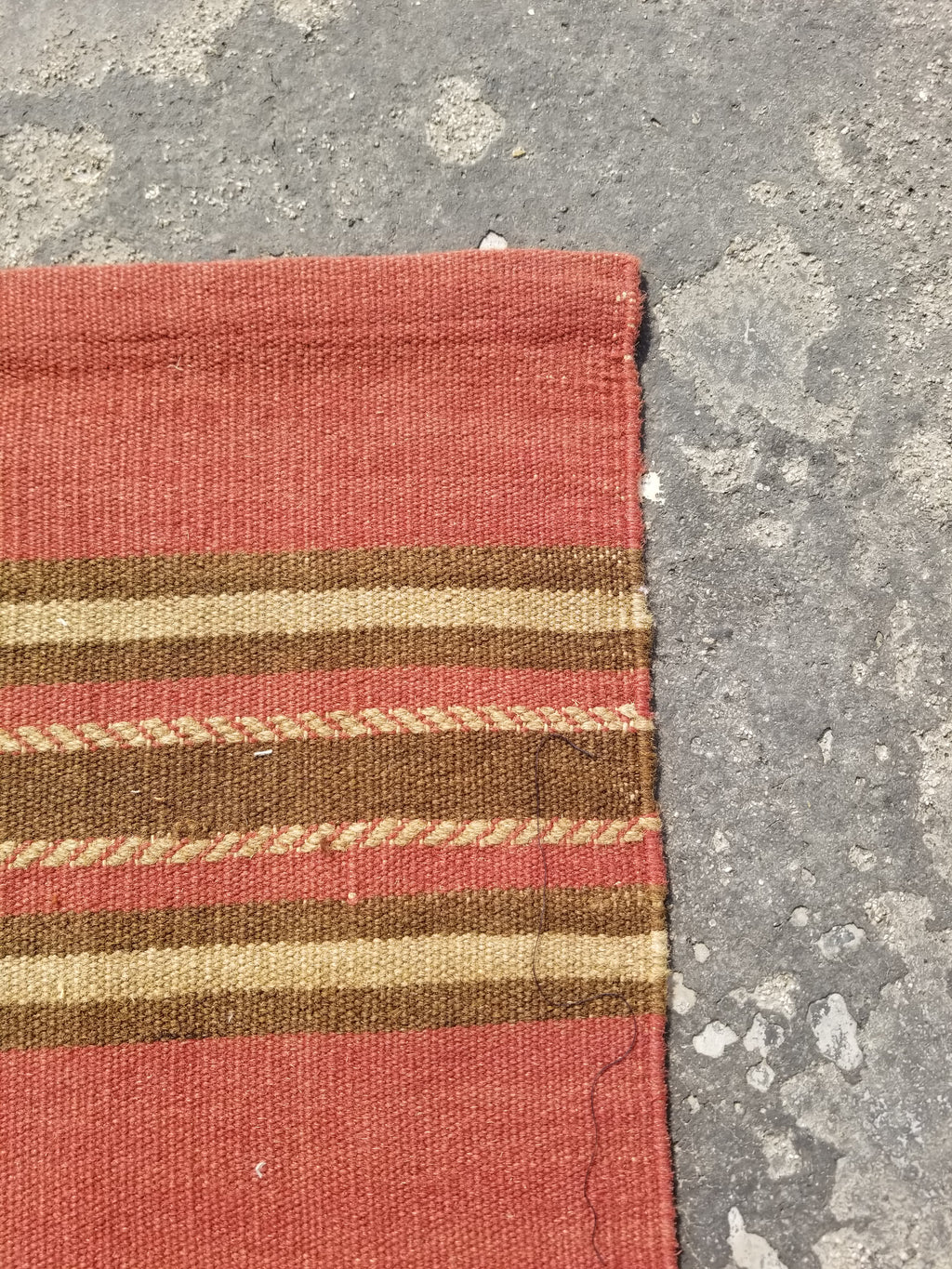 Vintage Handmade Middle East Striped Flatweave Wool Textile Runner 156x57cms