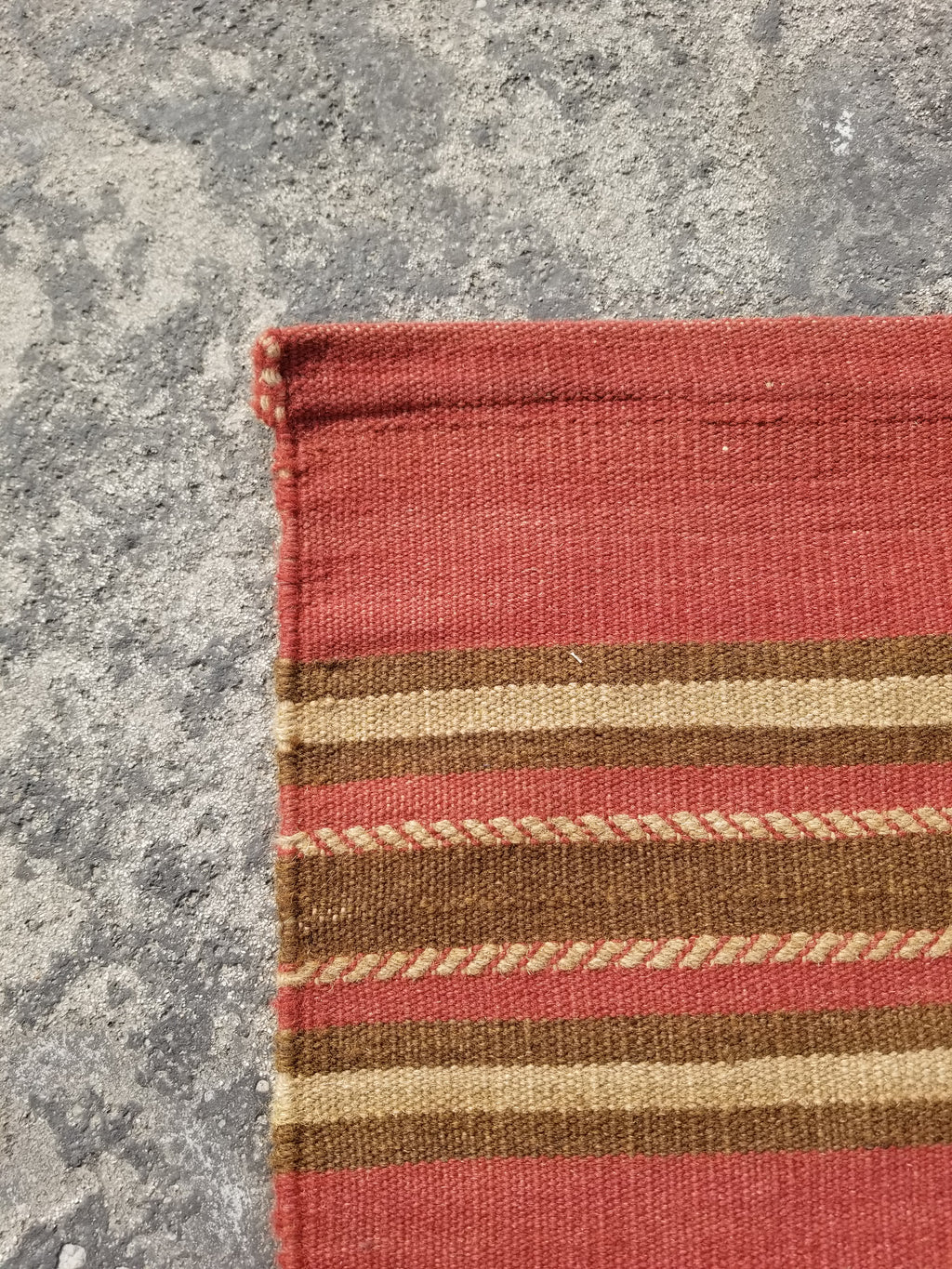 Vintage Handmade Middle East Striped Flatweave Wool Textile Runner 156x57cms