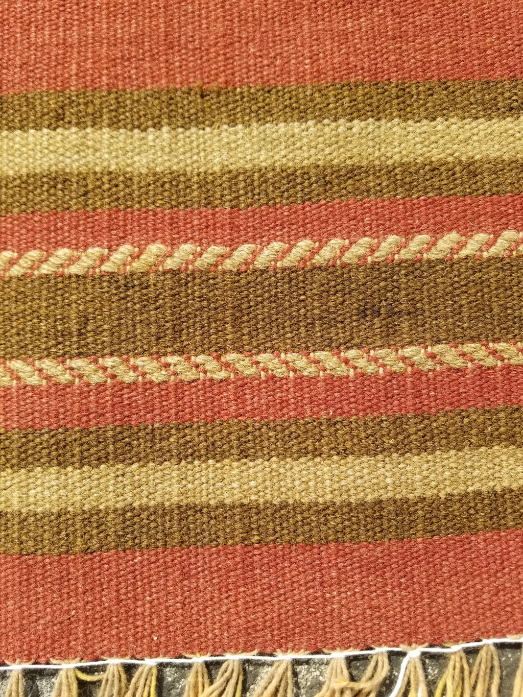 Vintage Handmade Middle East Striped Flatweave Wool Textile Runner 156x57cms