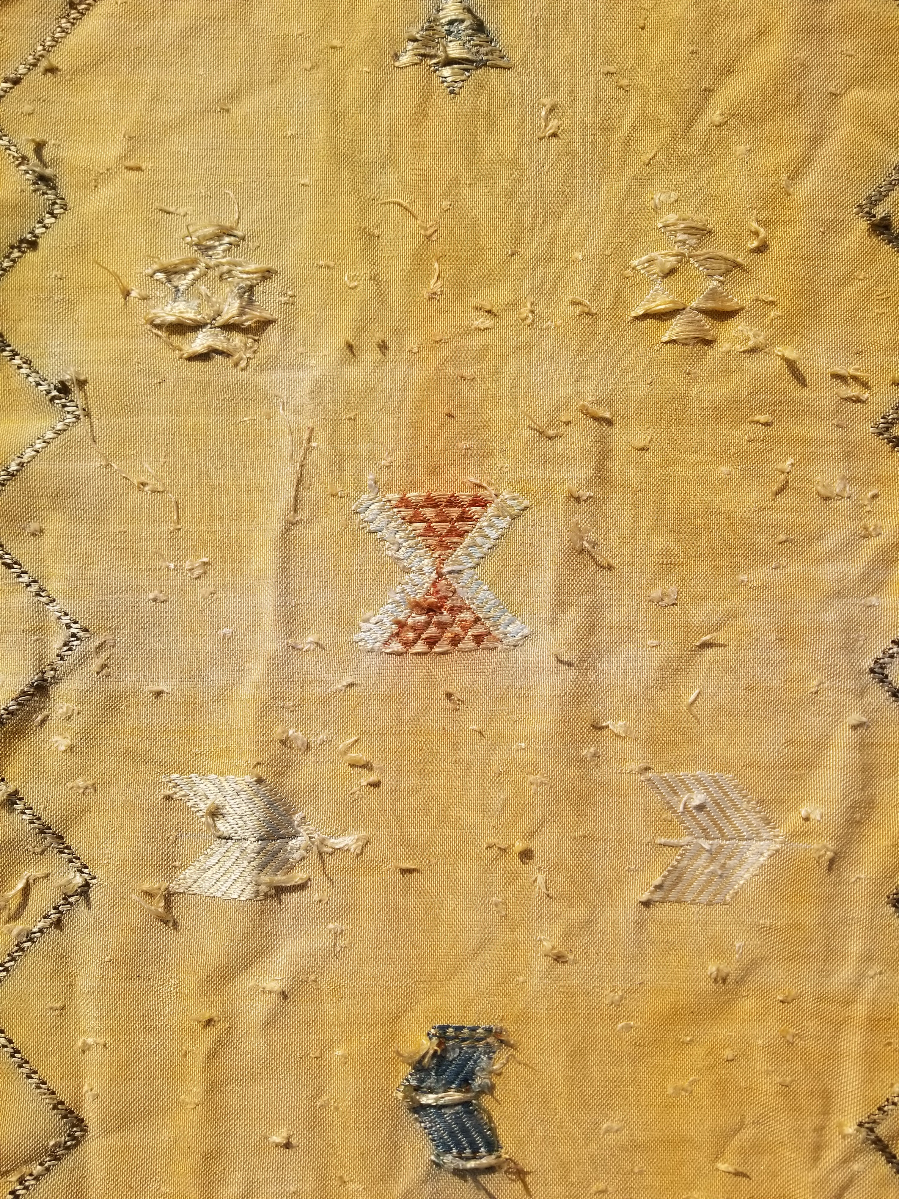 Vintage Traditional Handmade Moroccan Cactus Wool Kilim-style Runner 264x62cms