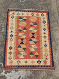 Vintage Traditional Handmade Sherazi Wool Kilim Rug 146x108cms