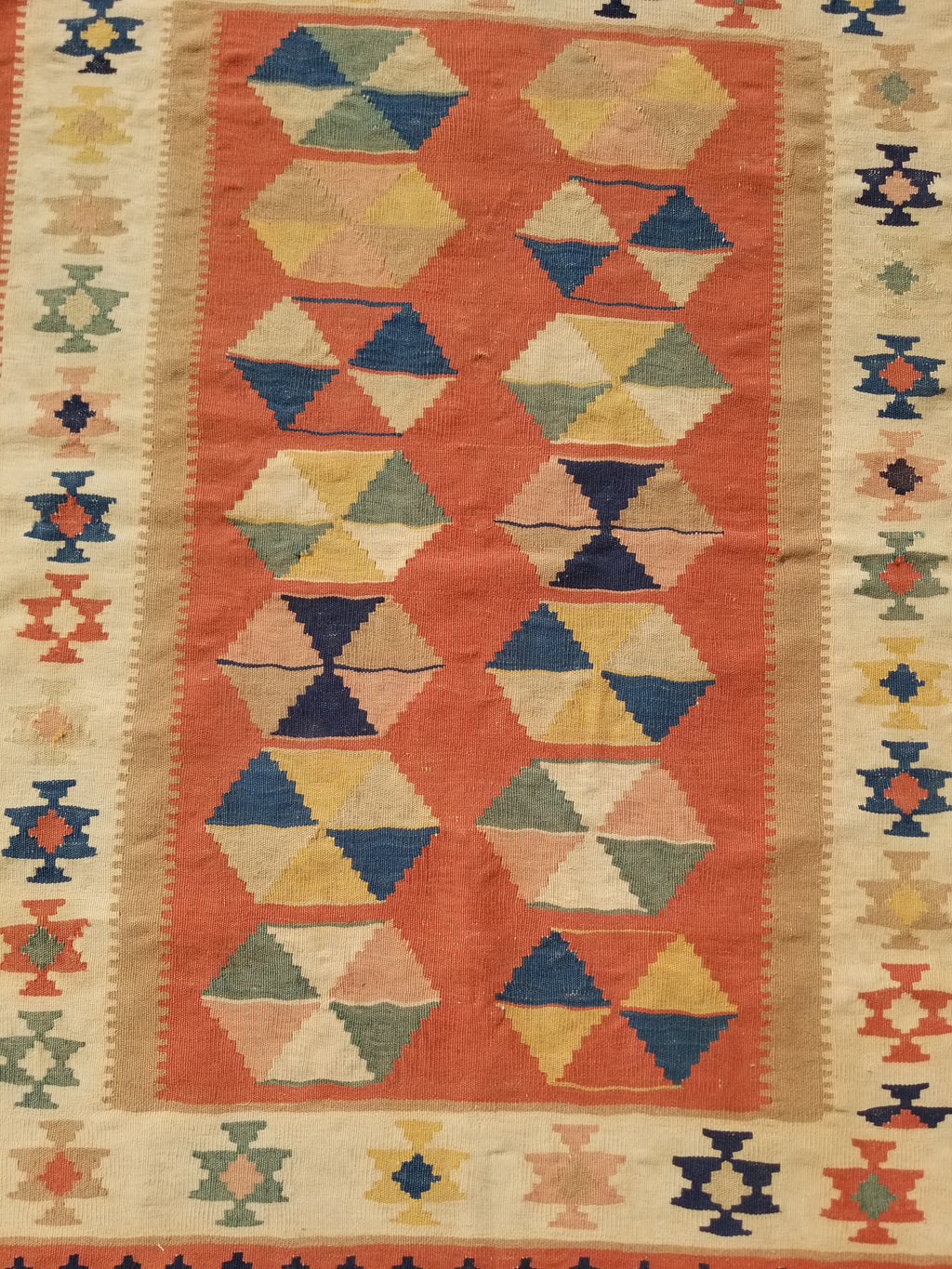 Vintage Traditional Handmade Sherazi Wool Kilim Rug 146x108cms