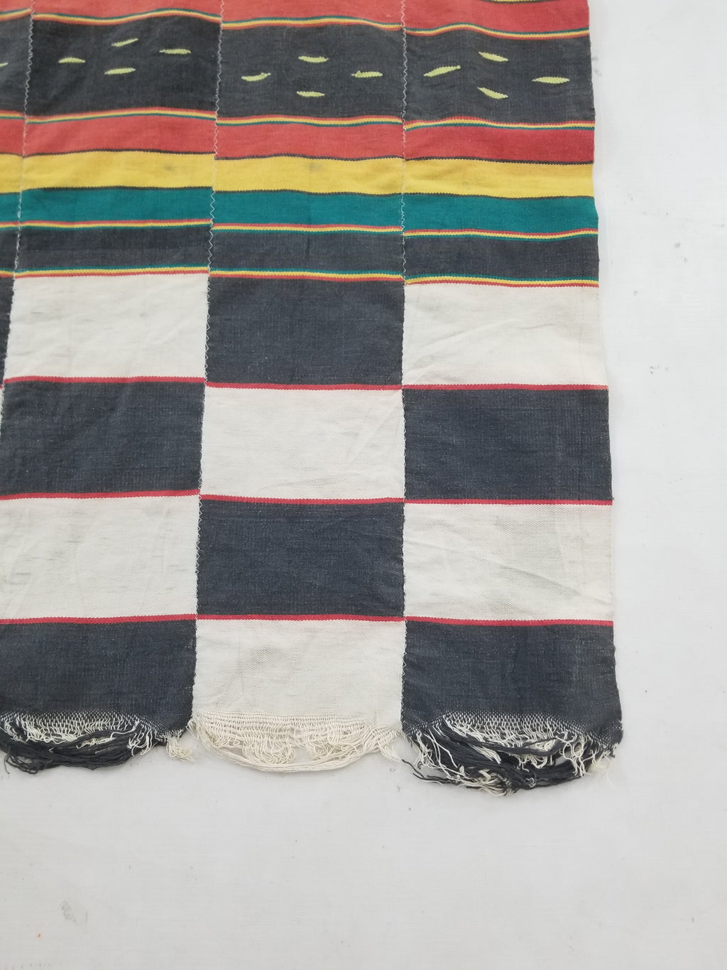 Vintage African Ceremonial 20th C Cloth EWE Strip-Woven Cotton GHANA 211x127cm