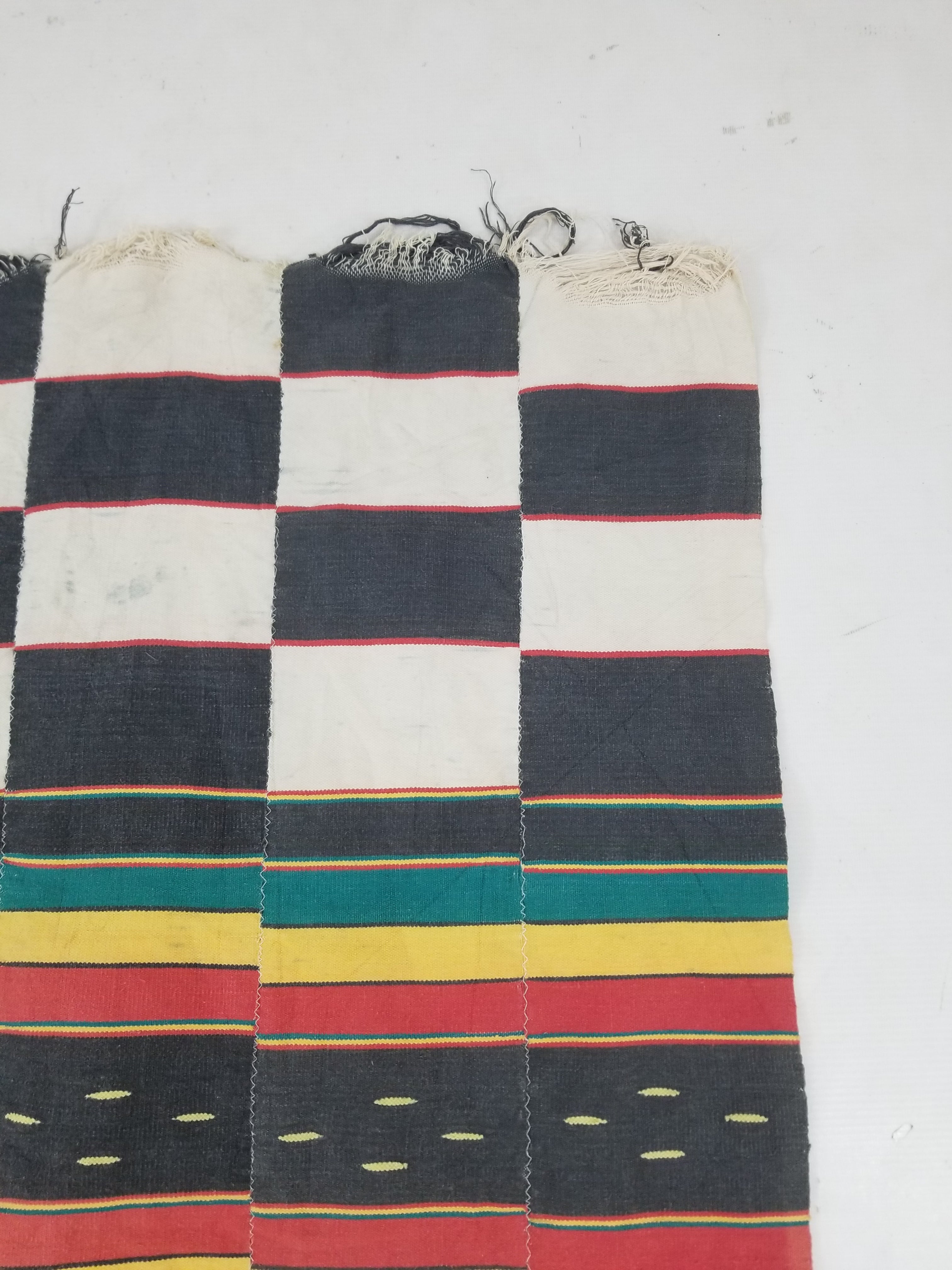 Vintage African Ceremonial 20th C Cloth EWE Strip-Woven Cotton GHANA 211x127cm