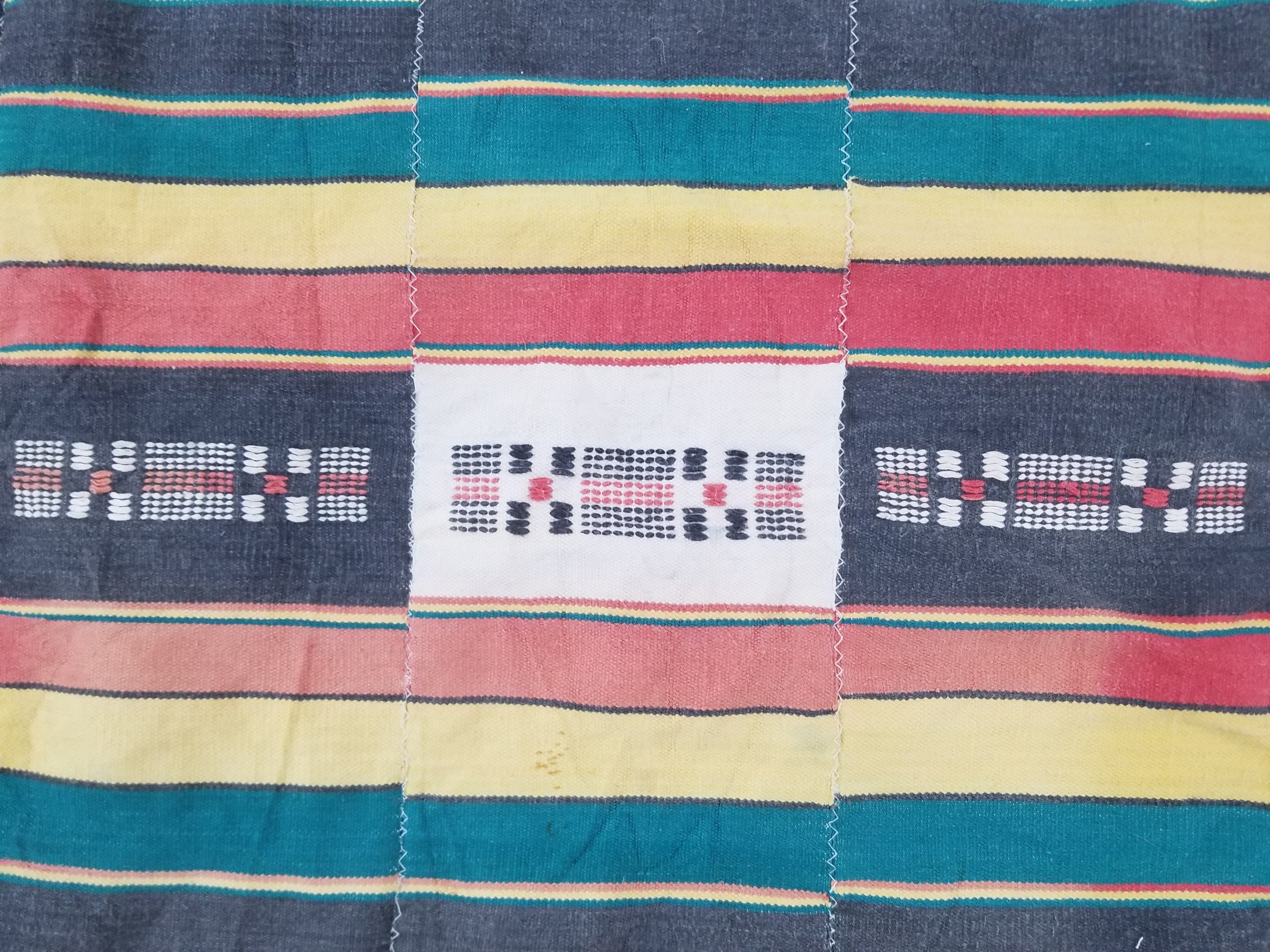 Vintage African Ceremonial 20th C Cloth EWE Strip-Woven Cotton GHANA 211x127cm