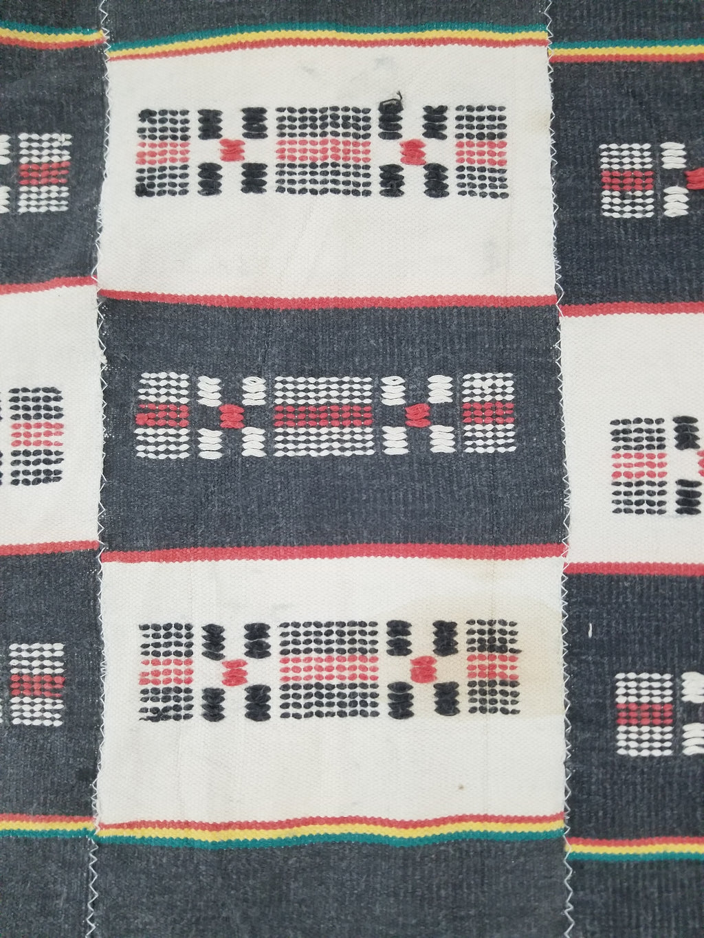 Vintage African Ceremonial 20th C Cloth EWE Strip-Woven Cotton GHANA 211x127cm
