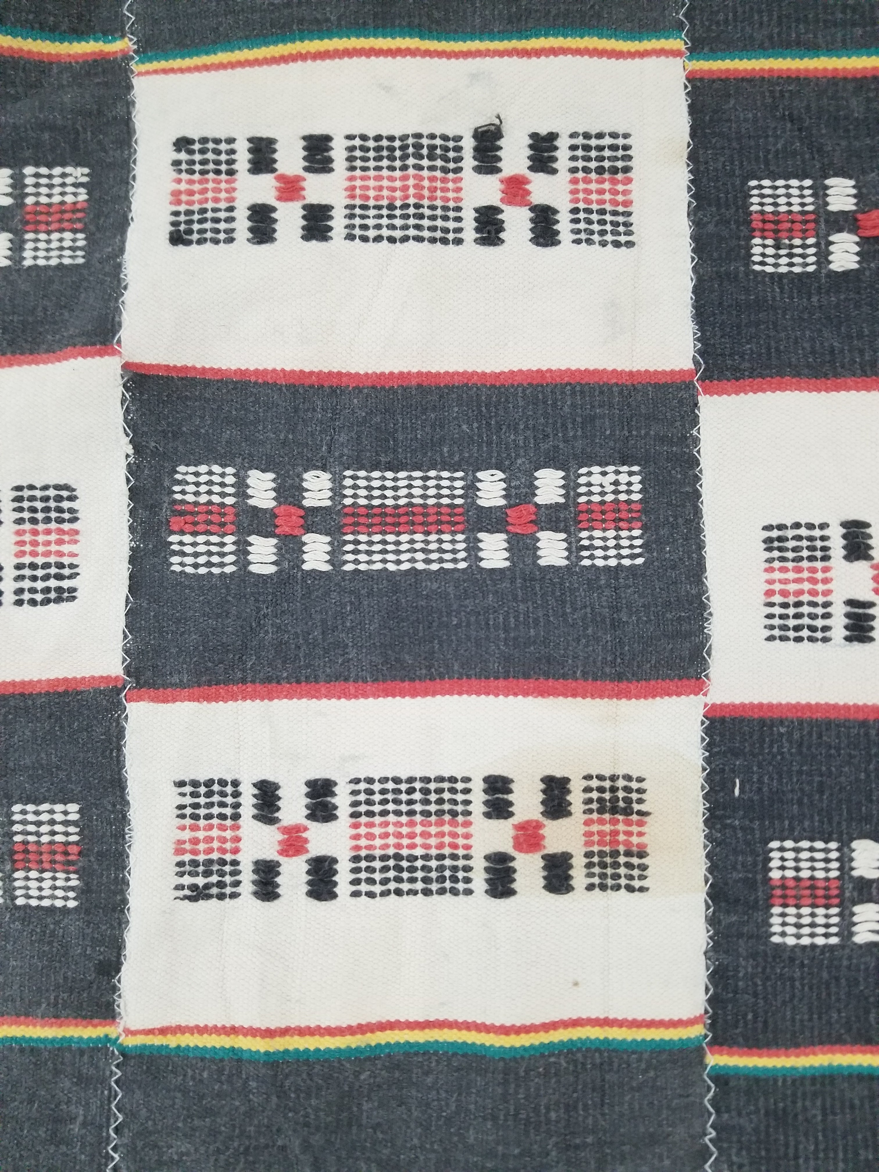 Vintage African Ceremonial 20th C Cloth EWE Strip-Woven Cotton GHANA 211x127cm